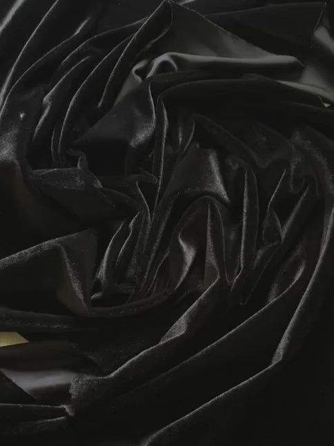 black stretch velvet, jet black velvet, dark gray stretch velvet, charcoal velvet, black velvet for dress, soft black velvet, luxury velvet, shiny velvet, kikitextile, velvet store usa, velvet for bride, velvet for woman