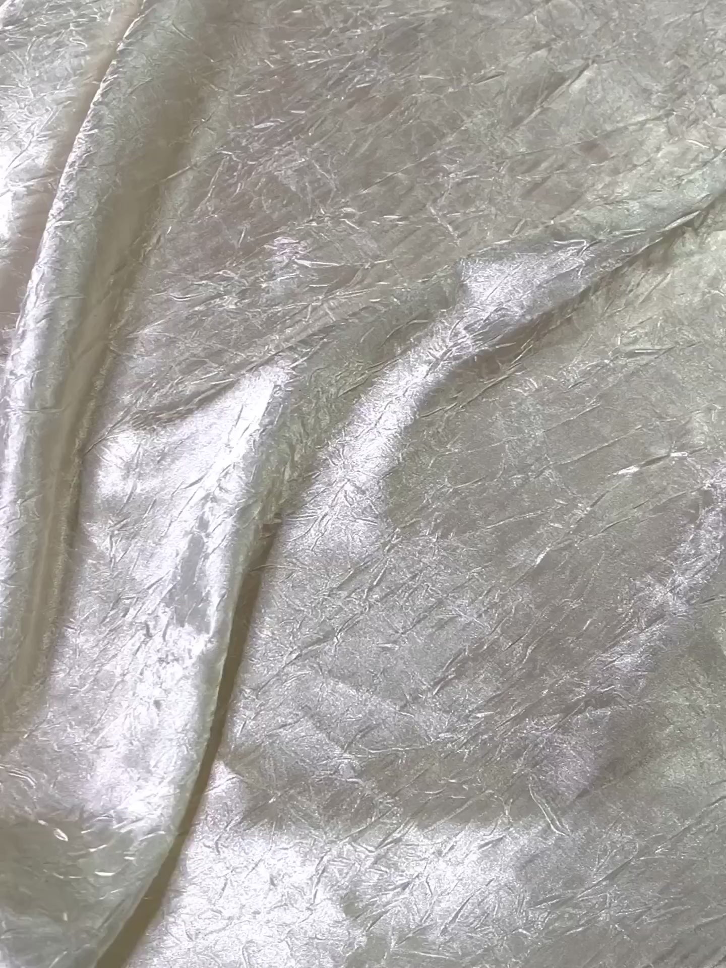 Ivory Crinkle Satin