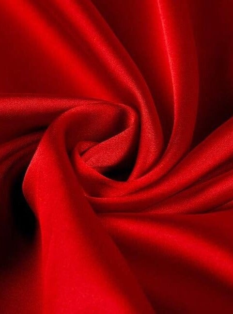 Red Bridal Satin Fabric, Red Duchesse Bridal Shiny Satin by yard, Red Heavy Satin for Wedding Dress, Gown, Backdrop, Red Shiny Fabric, red color fabric for woman, dark red satin, light red satin, shinny red satin, premium satin, buy satin online, luxury satin