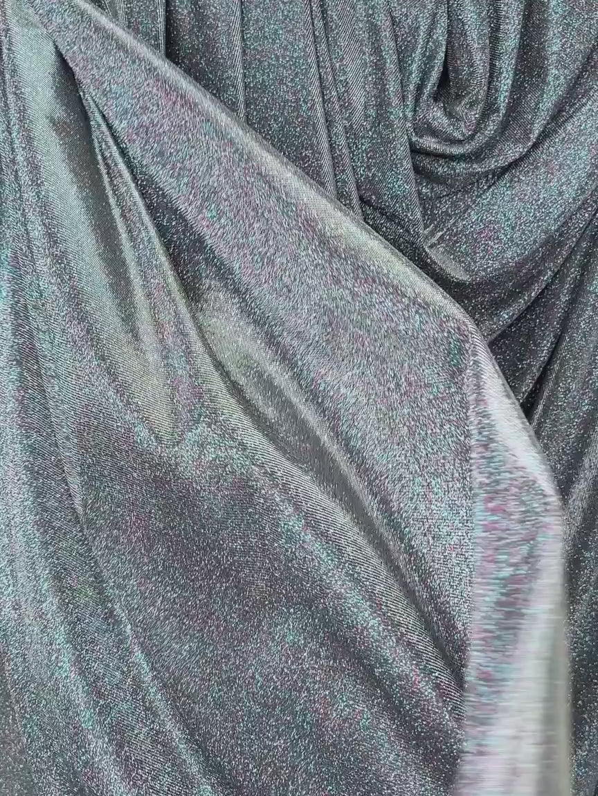 silver iridescent metallic lurex, silver lurex, silver metallic lurex for woman, light silver lurex, party wear metallic lurex, shiny lurex, metallic lurex for bride, lurex on discount, lurex on sale, buy metallic lurex online, lurex for gown, dark silver lurex