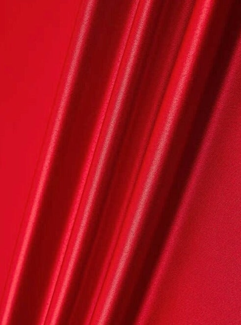Red Bridal Satin Fabric, Red Duchesse Bridal Shiny Satin by yard, Red Heavy Satin for Wedding Dress, Gown, Backdrop, Red Shiny Fabric, red color fabric for woman, dark red satin, light red satin, shinny red satin, premium satin, buy satin online, luxury satin