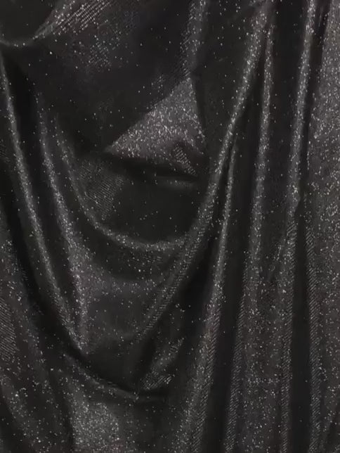 black stretch lurex, black stretch lurex for woman, shiny black stretch lurex, party wear black stretch lurex, shiny lurex, spandex lurex for bride, lurex on discount, lurex on sale, buy metallic lurex online, lurex for gown