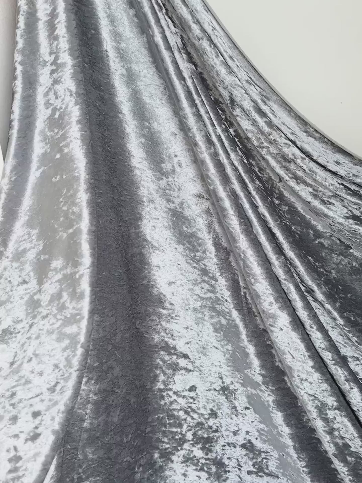 Silver crushed velvet, Silver fabric for woman, Silver bridal fabric, Bridal dress silver, Silver stretch fabric, Velvet for golvers, Velvet for pants, Crushed velvet on sale, Discounted velvet, Luxury Velvet, Premium velvet, Best quality velvet