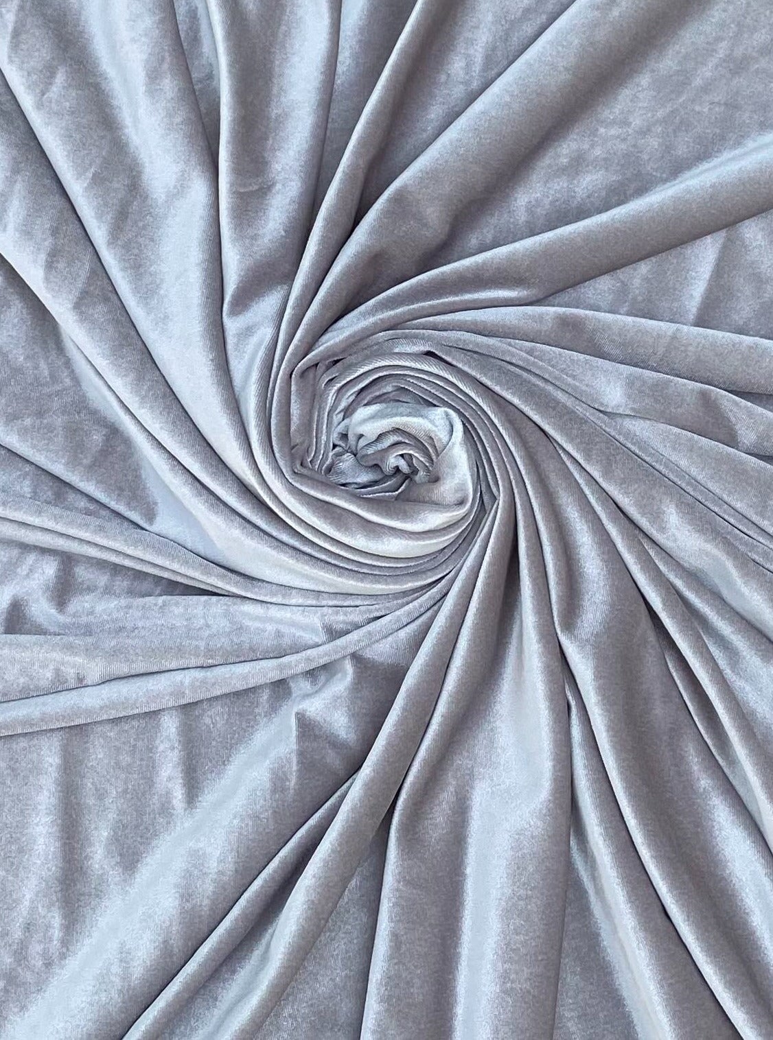Feather gray stretch velvet, gray stretch velvet for gown, stretch velvet for wedding, stretch pure velvet, gray stretch velvet for brides, silver stretch fancy velvet, velvet for dress, stretch expensive velvet
