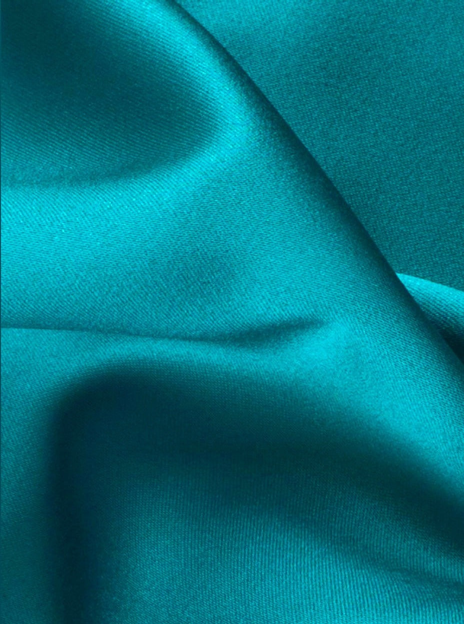 Teal Satin Fabric, Silky Satin Fabric Teal, Bridal Satin Medium Weight, Satin for gown, Shiny Satin, Teal Silk by the yard, teal fabric for woman, teal satin, satin for woman, discounted satin, cheap satin, satin on sale, fabric on sale, buy satin online
