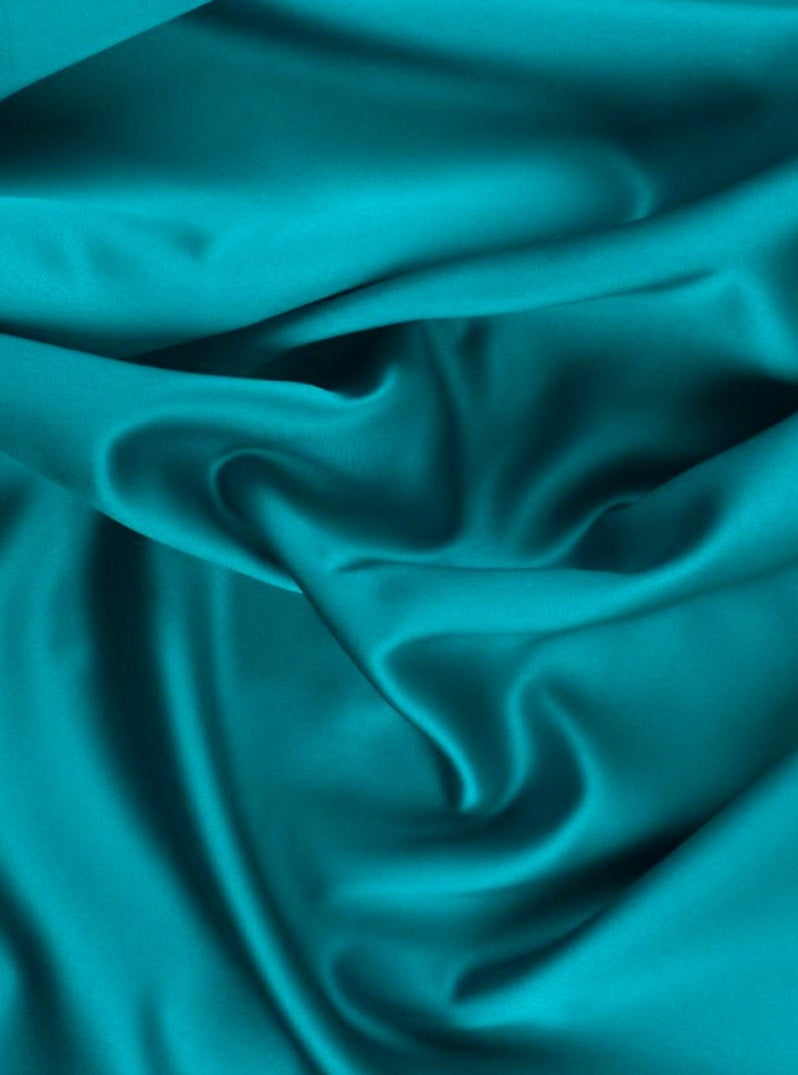 Teal Satin Fabric, Silky Satin Fabric Teal, Bridal Satin Medium Weight, Satin for gown, Shiny Satin, Teal Silk by the yard, teal fabric for woman, teal satin, satin for woman, discounted satin, cheap satin, satin on sale, fabric on sale, buy satin online