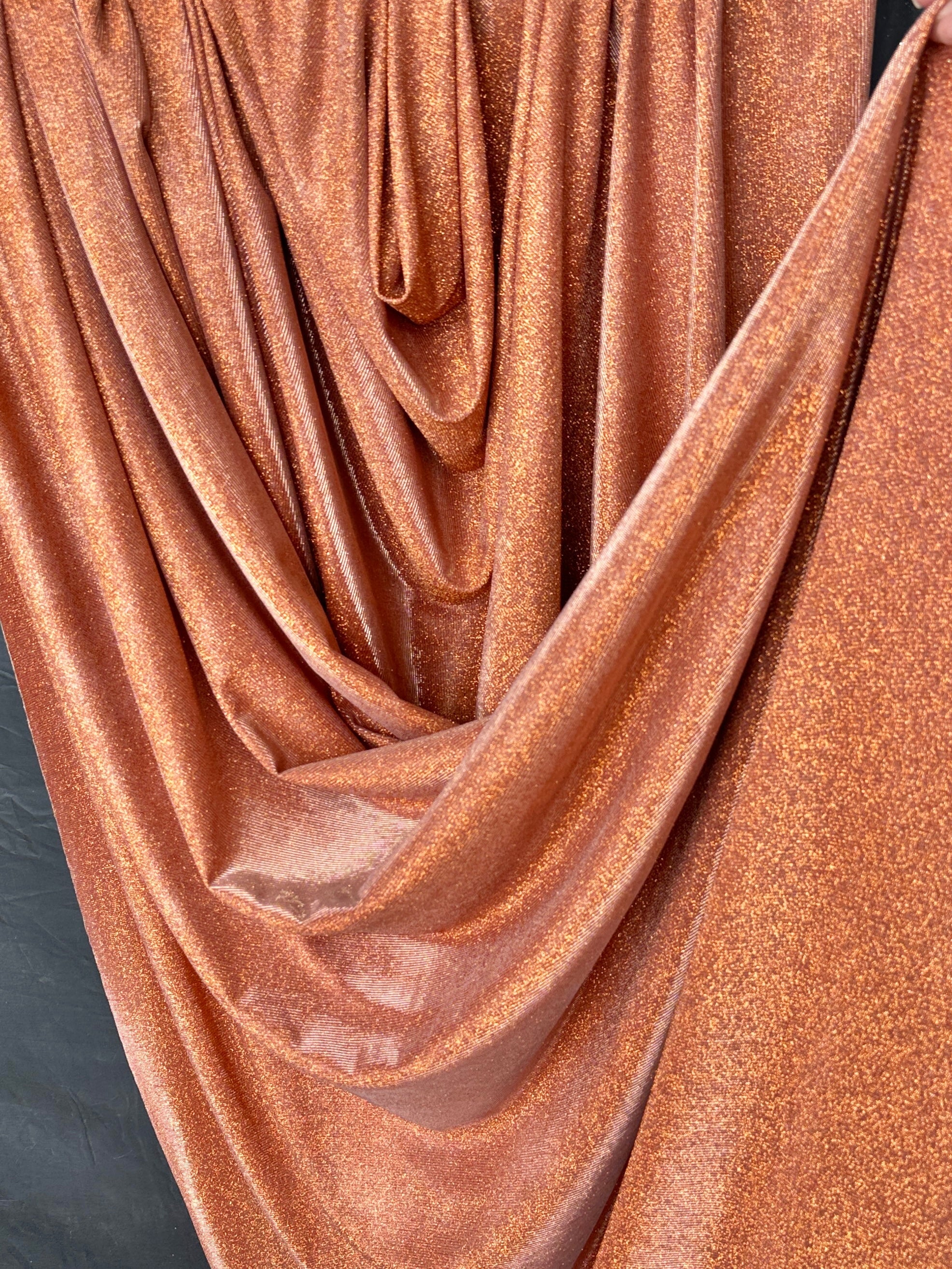 rust metallic lurex, rusty gold lurex, rust metallic lurex for woman, copper lurex, party wear metallic lurex, shiny lurex, metallic lurex for bride, lurex on discount, lurex on sale, buy metallic lurex online, lurex for gown