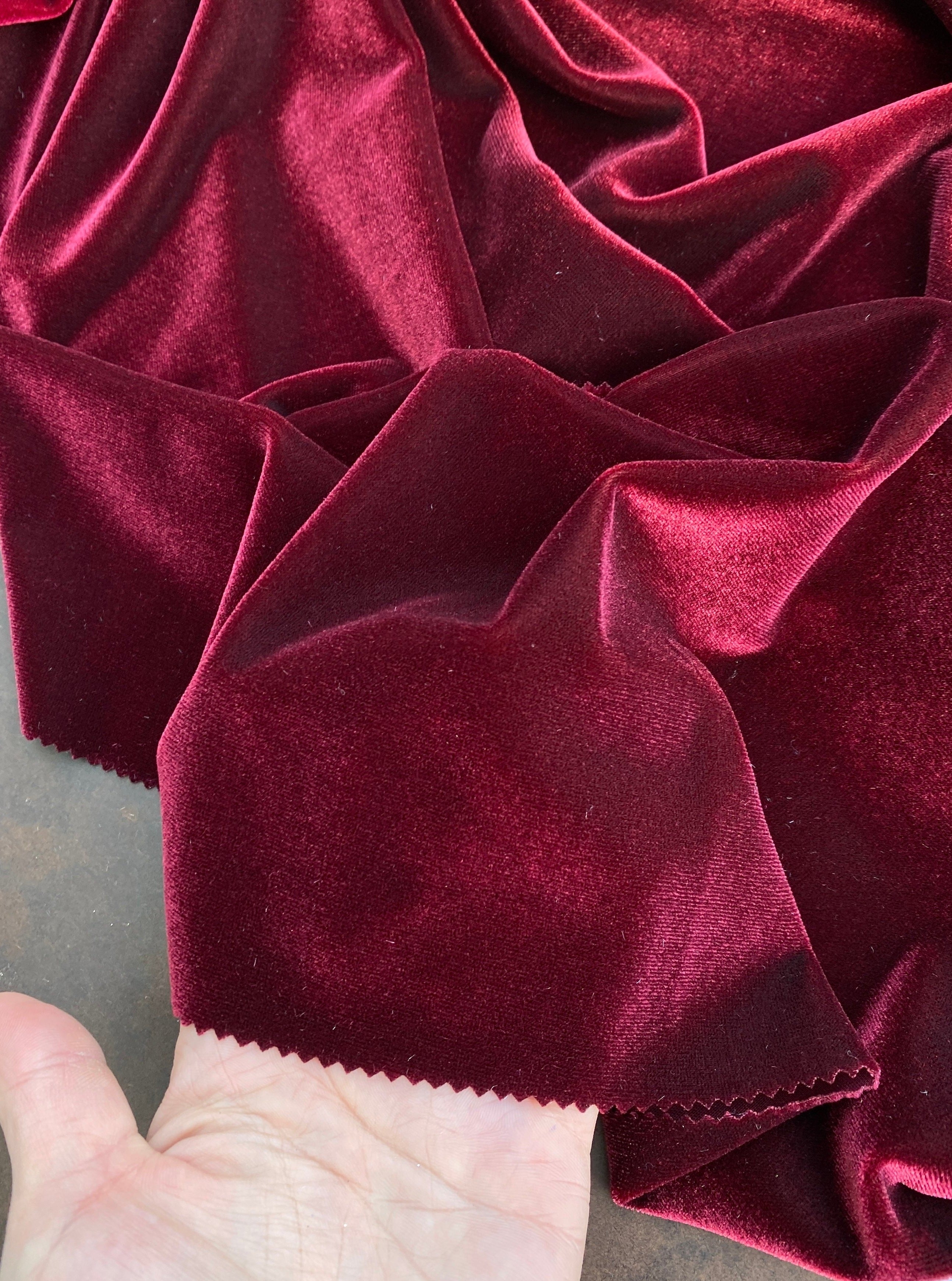 burgundy stretch velvet, ,maroon stretch velvet fabric, bordeaux velvet fabric, burgundy 4 way stretch velvet, cheap velvet, velvet fabric on sale, fabrics on sale, velvet for woman, velvet for bride, velvet colors, velvet fabric bundle