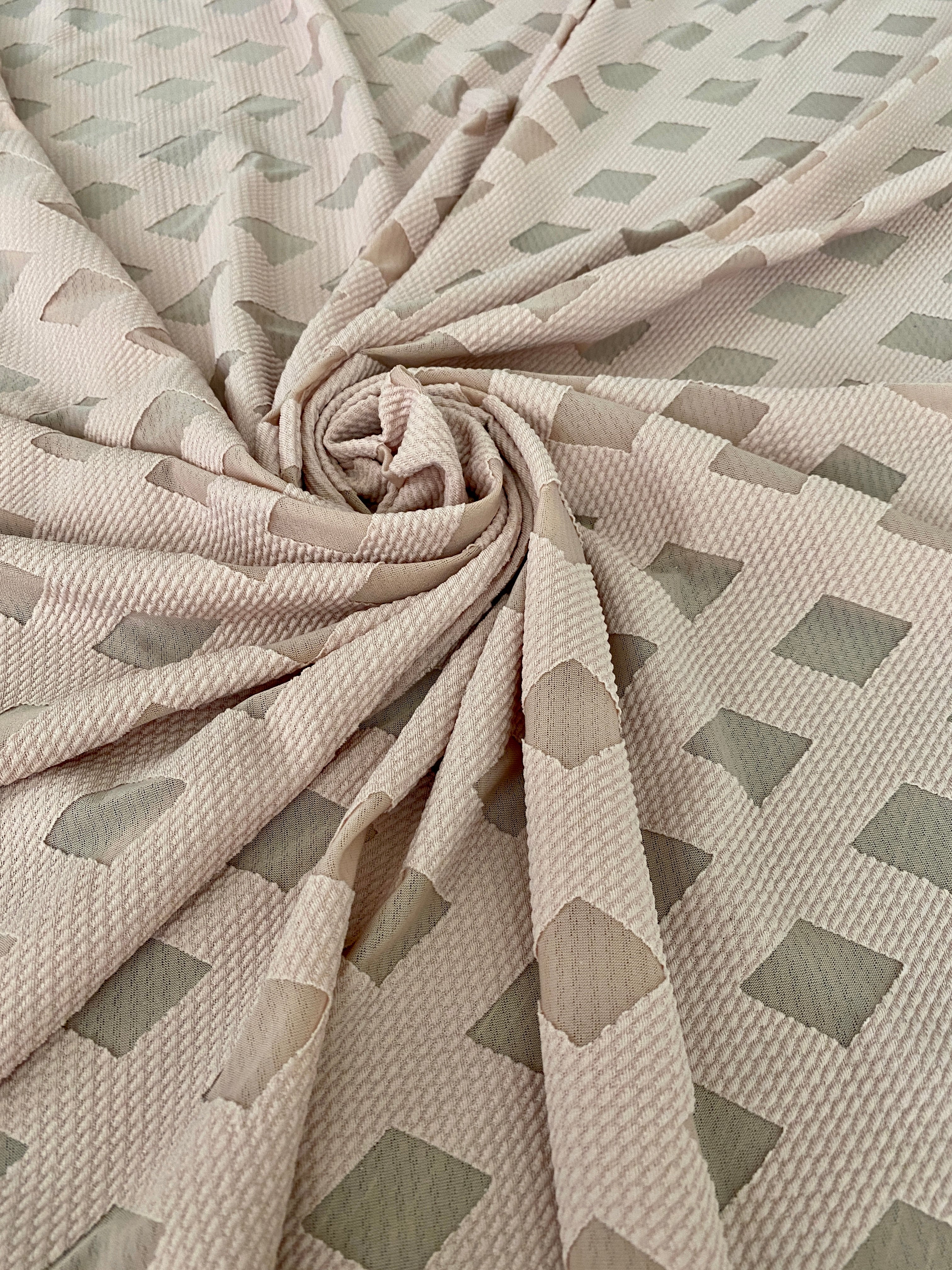 Nude Diamond Pattern Knit, diamond pattern knit fabric for woman, diamond pattern knit fabric for dress, knit fabric on discount, sale on knit fabric, buy knit fabric online, best quality knit fabric, cheap knit fabric, unique diamond knit fabric, premium knit fabric