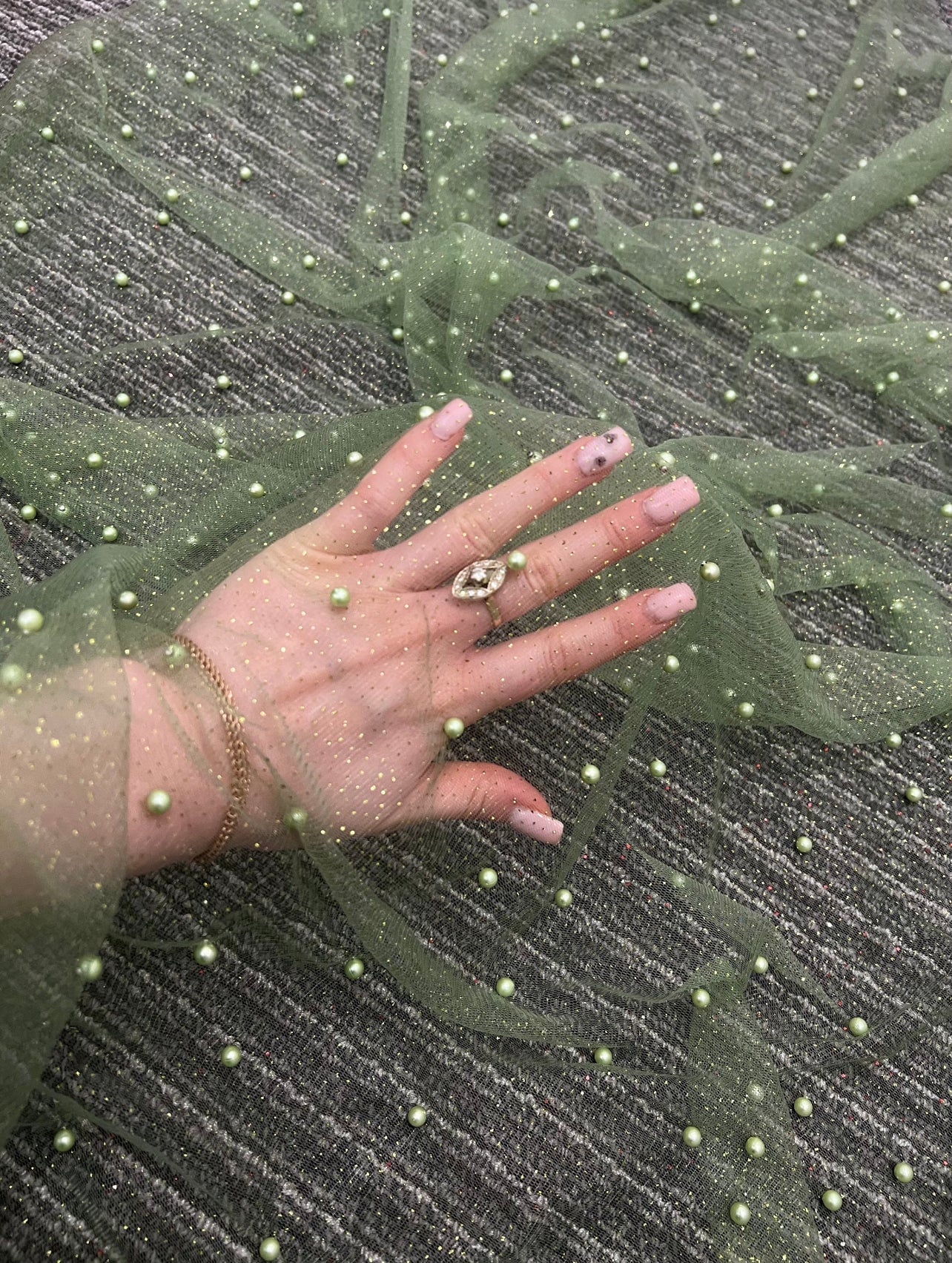 light green Tulle Bead Pearl Lace Fabric, green Pearl Beaded Tulle for Veil, dark green Beaded Pearl Tulle Lace Fabric by the yard, lime green pearl scattered tulle, Pearl Tulle Fabric for woman, Pearl Tulle Fabric for party wear, Pearl Tulle Fabric on discount,Pearl Tulle Fabric on sale