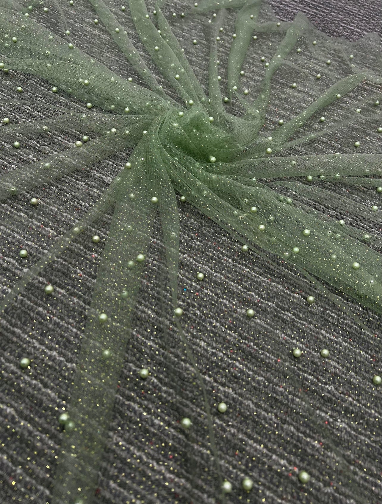 light green Tulle Bead Pearl Lace Fabric, green Pearl Beaded Tulle for Veil, dark green Beaded Pearl Tulle Lace Fabric by the yard, lime green pearl scattered tulle, Pearl Tulle Fabric for woman, Pearl Tulle Fabric for party wear, Pearl Tulle Fabric on discount,Pearl Tulle Fabric on sale