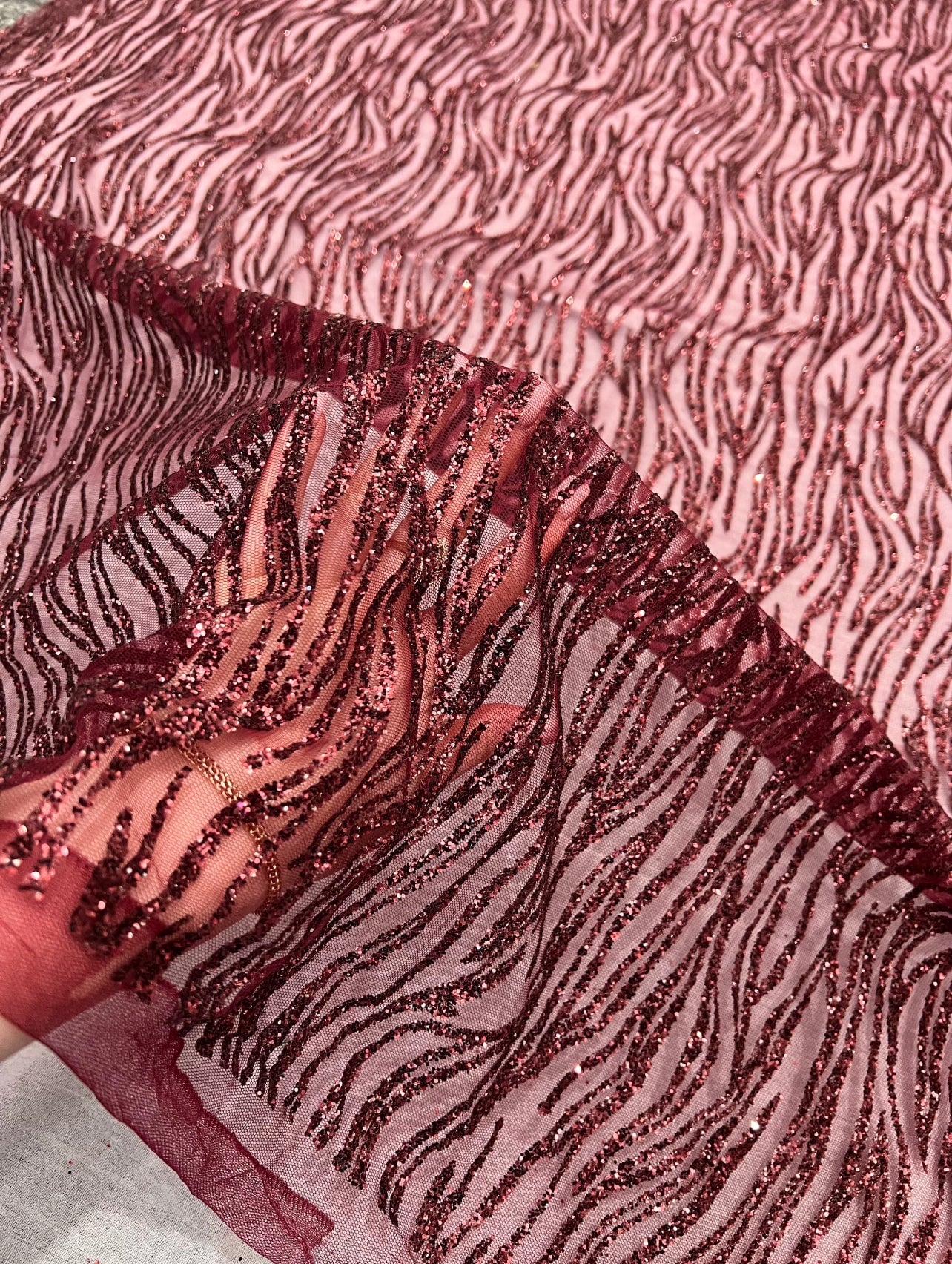 Burgundy Glitter Lace Fabric on Mesh, dark red lace Glitter, light red Lace, blood red lace, lace for woman, lace for bride,  lace on discount, lace on sale, premium lace, kiki textile lace, lace for party wear dresses, lace on mesh