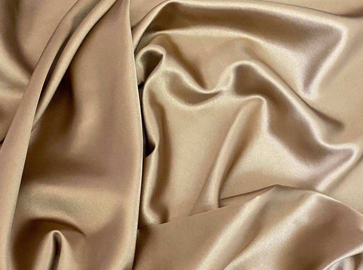caramel color stretch silk