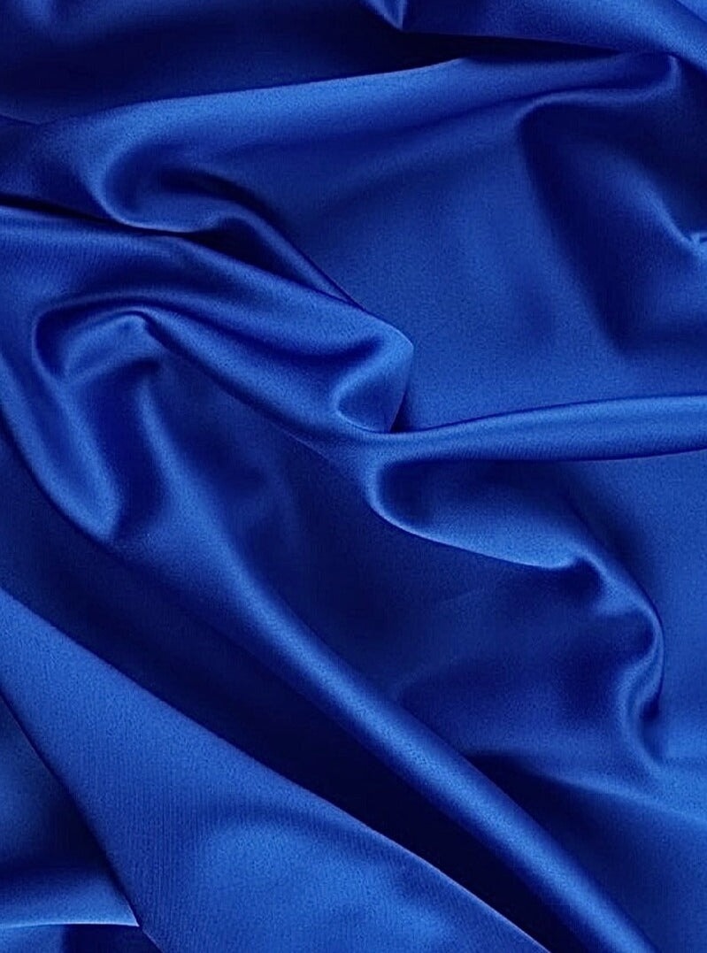 Blue Duchesse Satin Fabric, Royal Blue Bridal Shiny Satin by yard, Dark Blue Heavy Satin Fabric for Wedding Dress, blue gown, blue satin, aqua blue satin, light blue satin, dark blue satin, satin for woman, premium satin, best quality satin, buy satin online, cheap satin, luxury satin