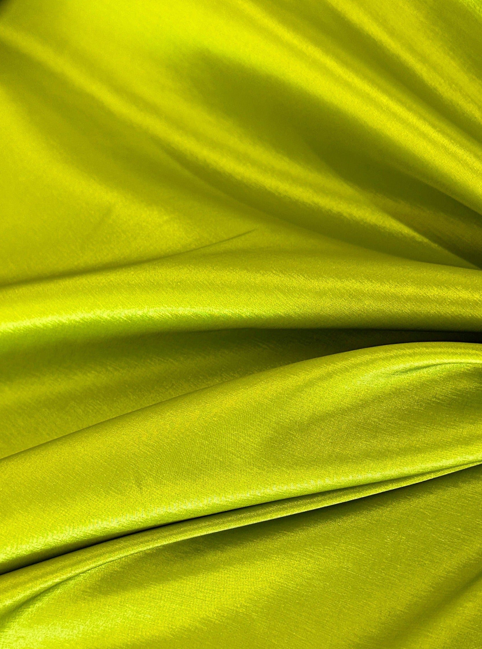 Lime Green Stretch Taffeta Fabric , Shiny Neon Green Taffeta For dress, Green Lustrous Fabric By the Yard, light green taffeta for woman, green taffeta for bride, lime green taffeta for party wear, vibrant taffeta colors, taffeta on sale, taffeta on discount