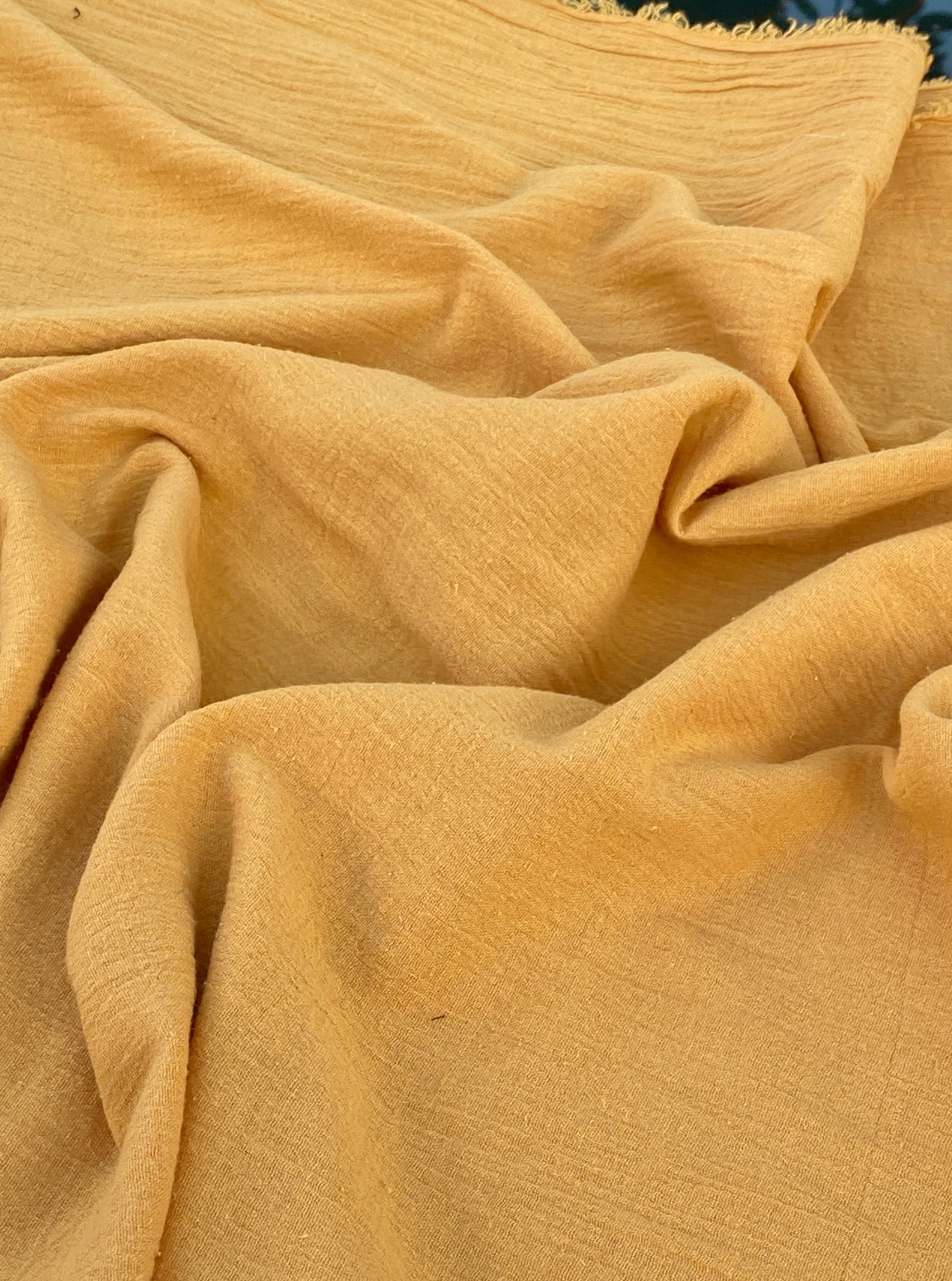 gold crinkle gauze, yellow crinkle gauze, yellow double gauze, double gauze fabric, crinkle double gauze, sheer cotton gauze, gauze fabric by the yardgold crinkle gauze, yellow crinkle gauze, yellow double gauze, double gauze fabric, crinkle double gauze, sheer cotton gauze, gauze fabric by the yard