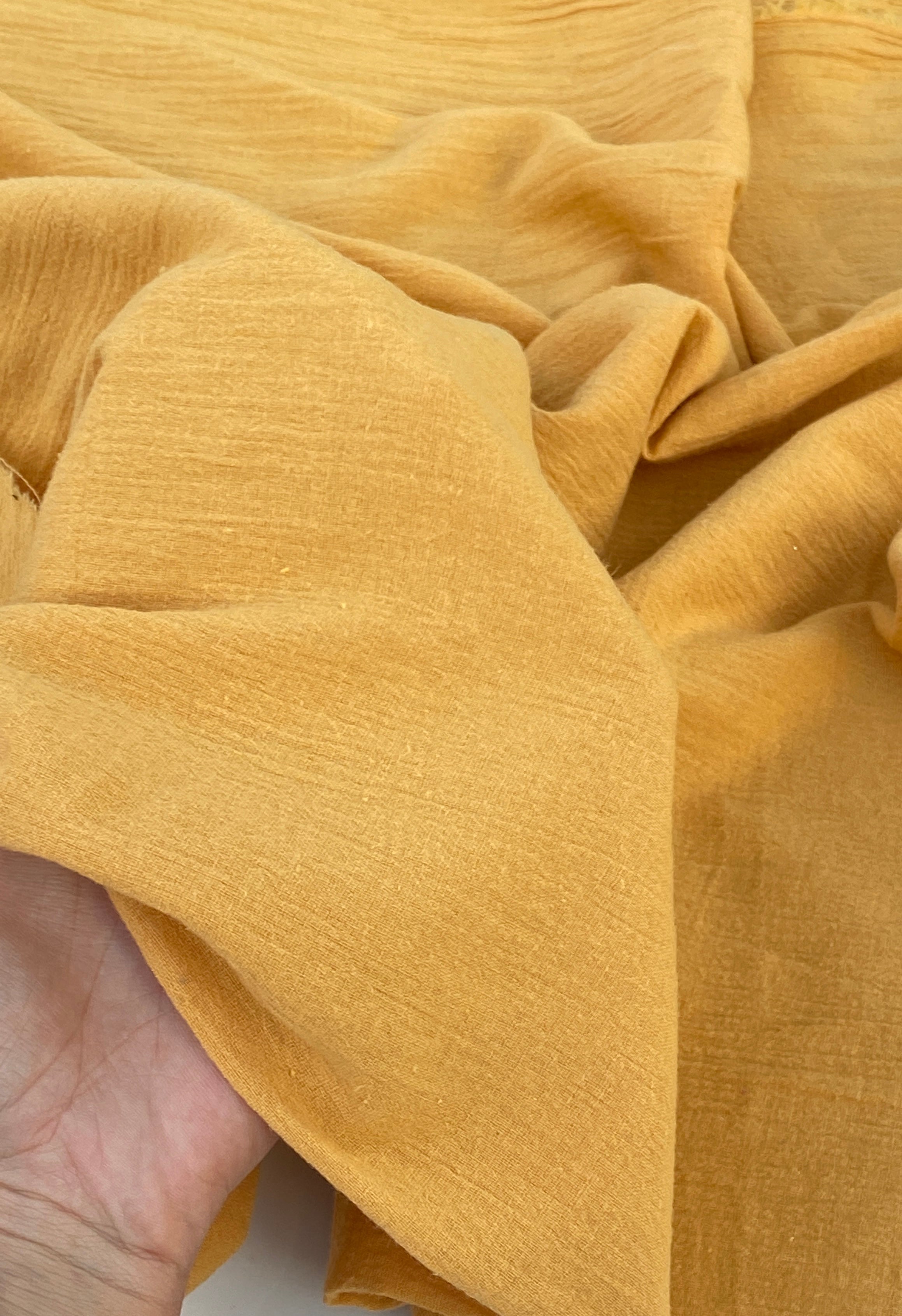 gold crinkle gauze, yellow crinkle gauze, yellow double gauze, double gauze fabric, crinkle double gauze, sheer cotton gauze, gauze fabric by the yardgold crinkle gauze, yellow crinkle gauze, yellow double gauze, double gauze fabric, crinkle double gauze, sheer cotton gauze, gauze fabric by the yard