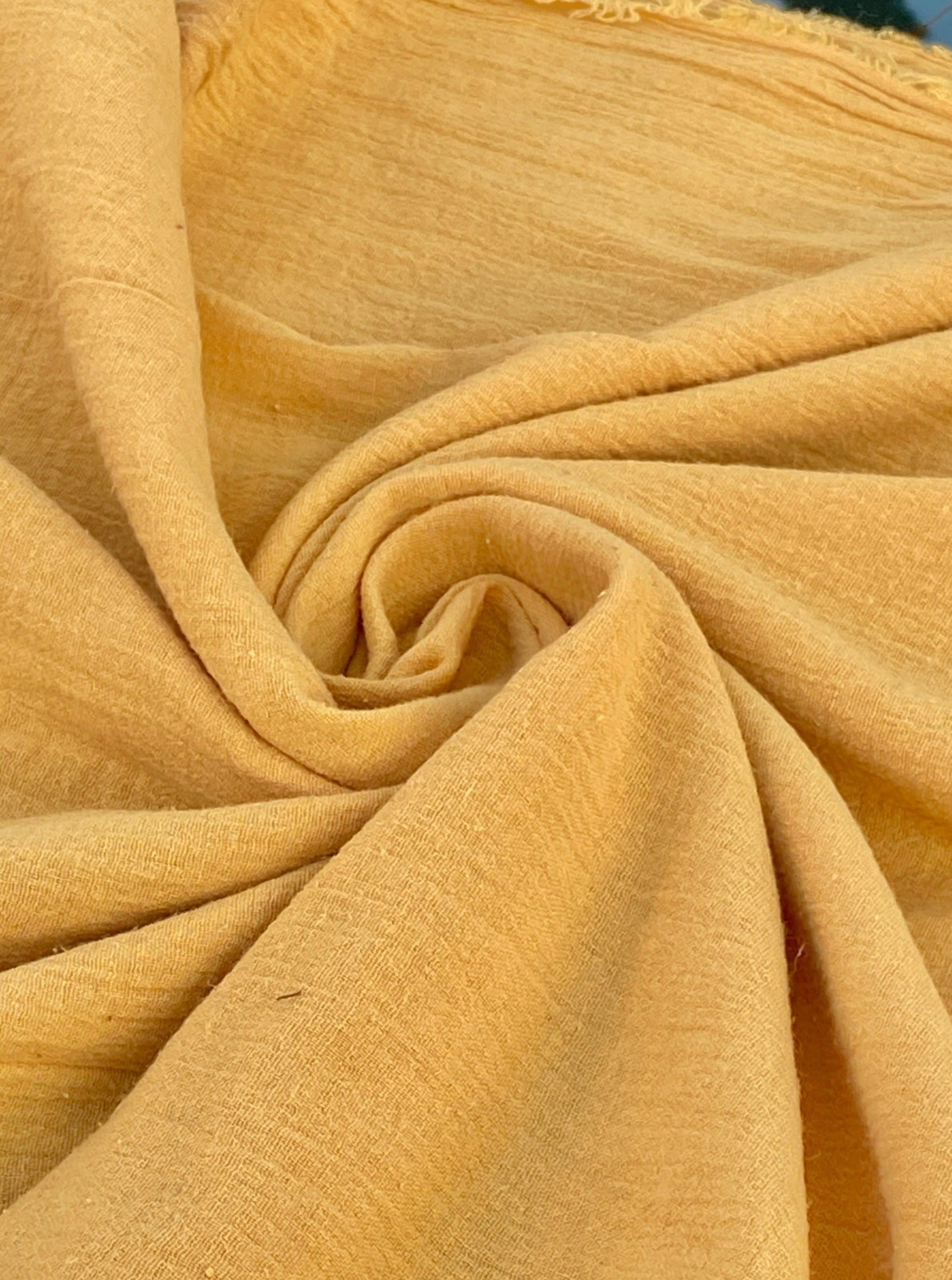 gold crinkle gauze, yellow crinkle gauze, yellow double gauze, double gauze fabric, crinkle double gauze, sheer cotton gauze, gauze fabric by the yardgold crinkle gauze, yellow crinkle gauze, yellow double gauze, double gauze fabric, crinkle double gauze, sheer cotton gauze, gauze fabric by the yard