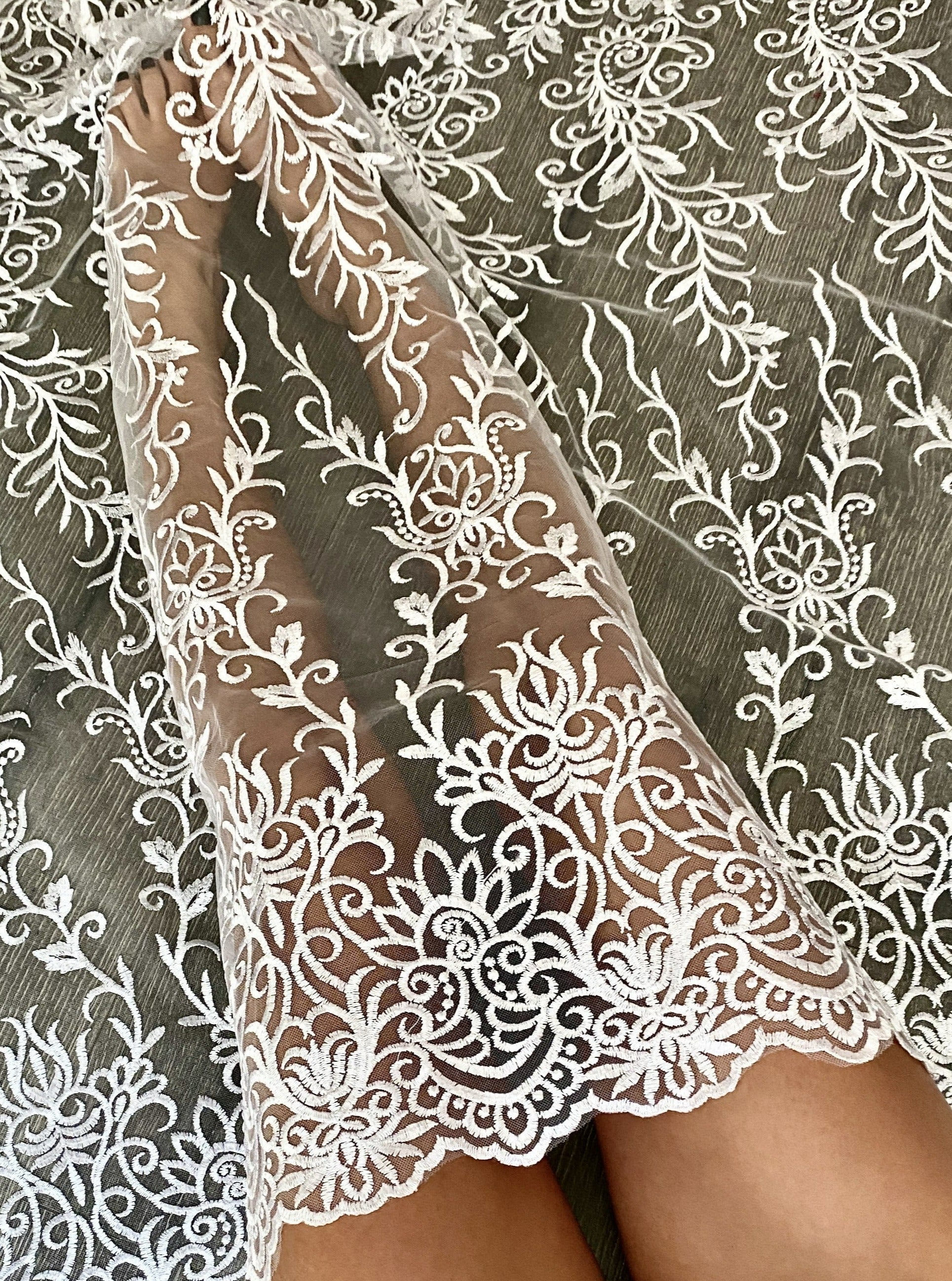 white Scallop Embroidery Lace, off white Scallop Embroidery lace, bright white Scallop Embroidery Lace, Scalloped Embroidery Lace for woman, Scalloped Embroidery Lace for bride, Scalloped Embroidery Lace for gown, Scallop Embroidery Lace in low price, premium Scallop Embroidery Lace, cheap Scallop Embroidery Lace