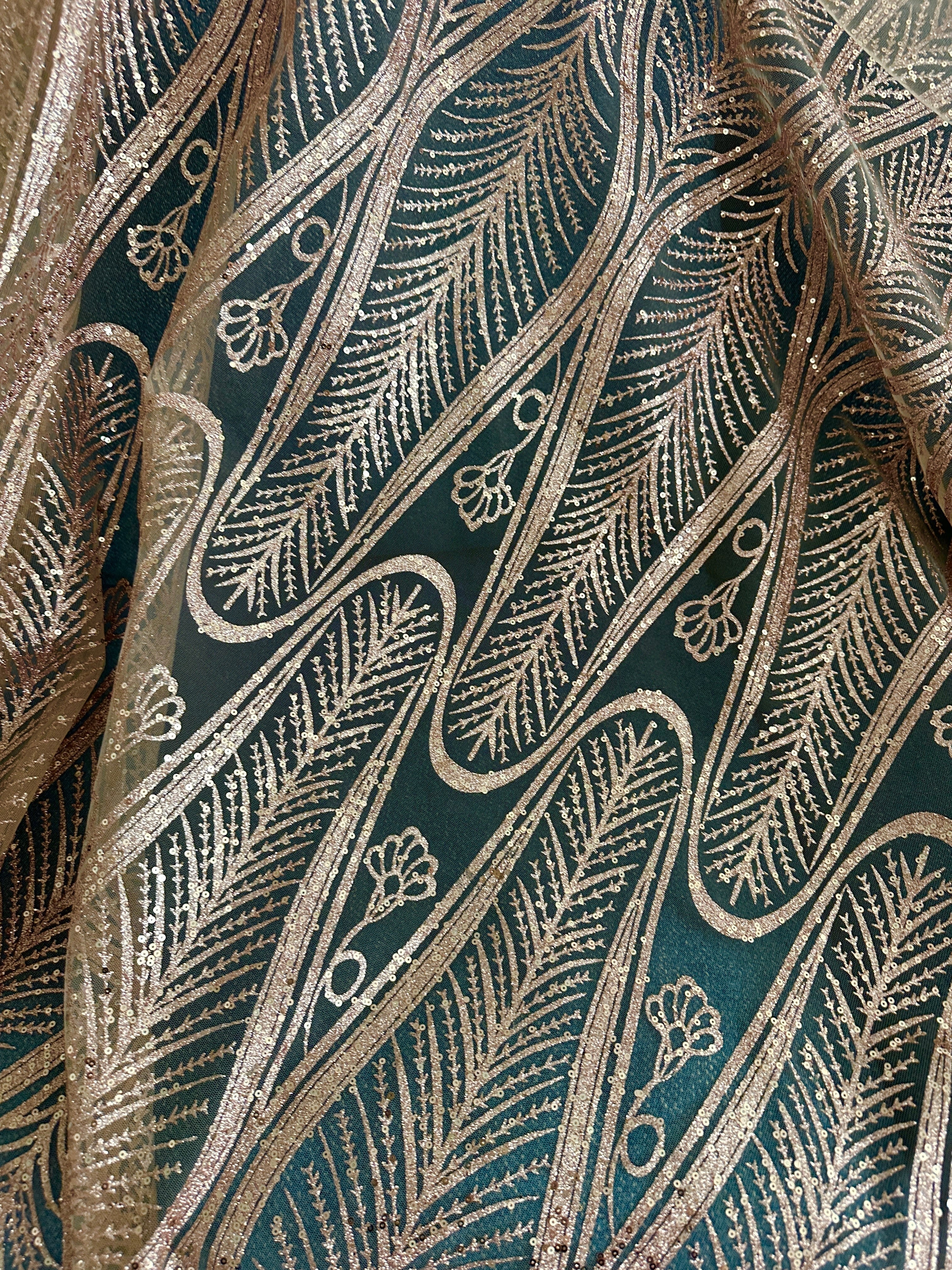 Gold Glitter Sequin Geometric Lace, Gold Sparkle Wave Design Lace, Gold Lace Mesh, Luxury Lace For Dress, Gown Dress Fabric, lace fabric on discount, lace fabric on sale, premium lace fabric, buy lace fabric online, lace fabric for woman, lace fabric for bride