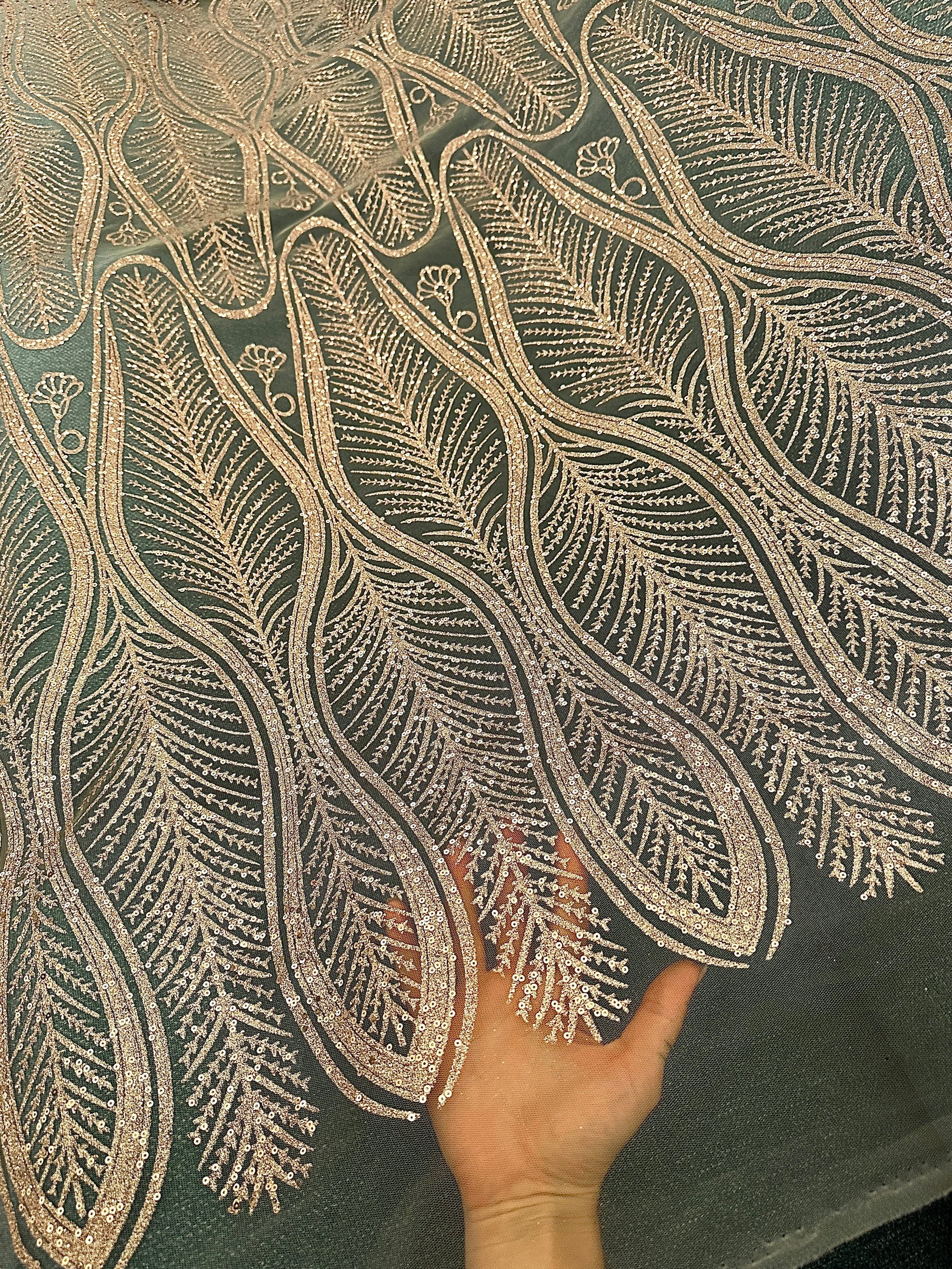 Gold Glitter Sequin Geometric Lace, Gold Sparkle Wave Design Lace, Gold Lace Mesh, Luxury Lace For Dress, Gown Dress Fabric, lace fabric on discount, lace fabric on sale, premium lace fabric, buy lace fabric online, lace fabric for woman, lace fabric for bride