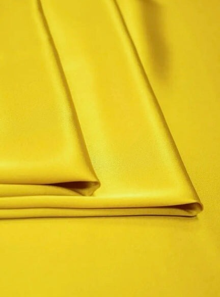 Yellow Satin, Satin Fabric Premium Quality, Yellow Bridal Satin Fabric, Medium Weight Wedding Dress Fabric, Satin Sold by The Yard, yellow color for woman, lemon color fabric, luxury satin, cheap satin, discounted satin, buy satin online, satin on sale, shinny satin