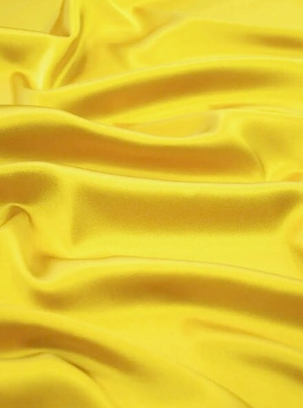 Yellow Satin, Satin Fabric Premium Quality, Yellow Bridal Satin Fabric, Medium Weight Wedding Dress Fabric, Satin Sold by The Yard, yellow color for woman, lemon color fabric, luxury satin, cheap satin, discounted satin, buy satin online, satin on sale, shinny satin