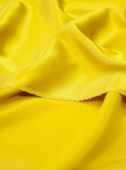Yellow Satin, Satin Fabric Premium Quality, Yellow Bridal Satin Fabric, Medium Weight Wedding Dress Fabric, Satin Sold by The Yard, yellow color for woman, lemon color fabric, luxury satin, cheap satin, discounted satin, buy satin online, satin on sale, shinny satin