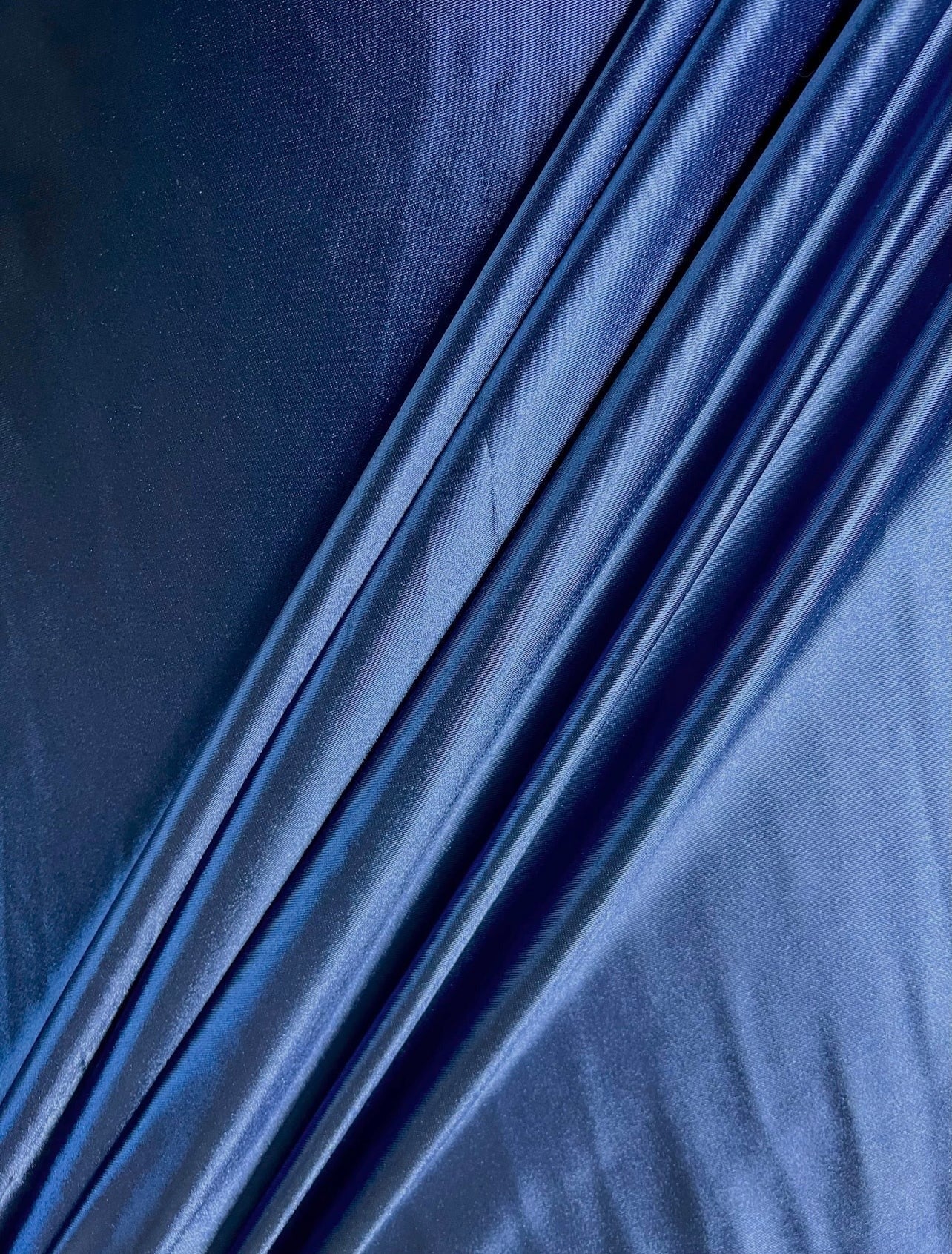 denim nylon spandex, dark blue nylon spandex, blue nylon spandex, shiny nylon spandex, premium nylon spandex, nylon spandex for woman, nylon spandex for bride, nylon spandex on discount, nylon spandex on sale, buy nylon spandex online