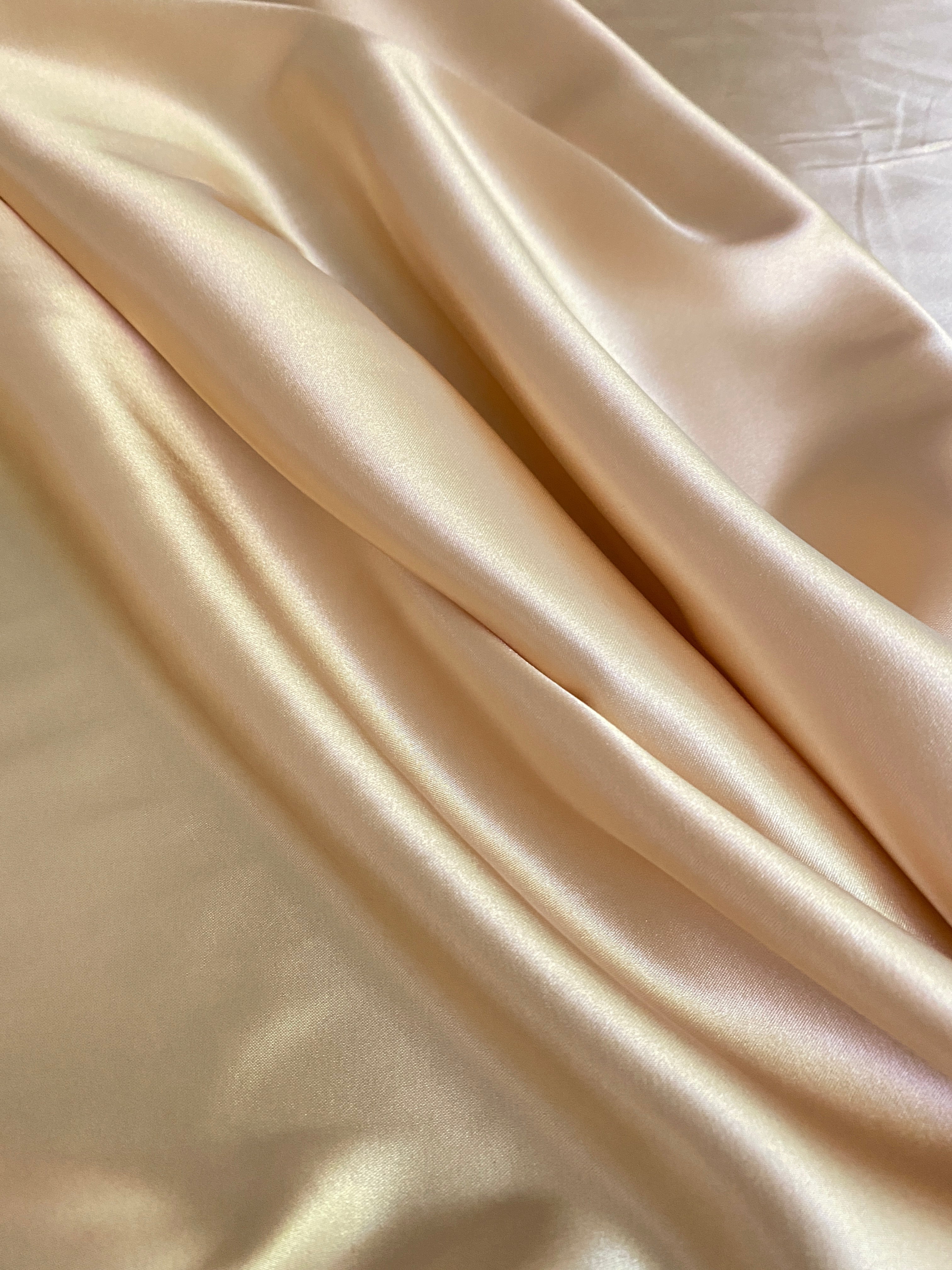 gold silk fabric, gold silk charmeuse, champagne silk fabric, champagne satin fabric, champagne bridal satin, bridal silk, silk charmeuse gold, polyester silk gold, gold champagne stretch silk, gold champagne satin