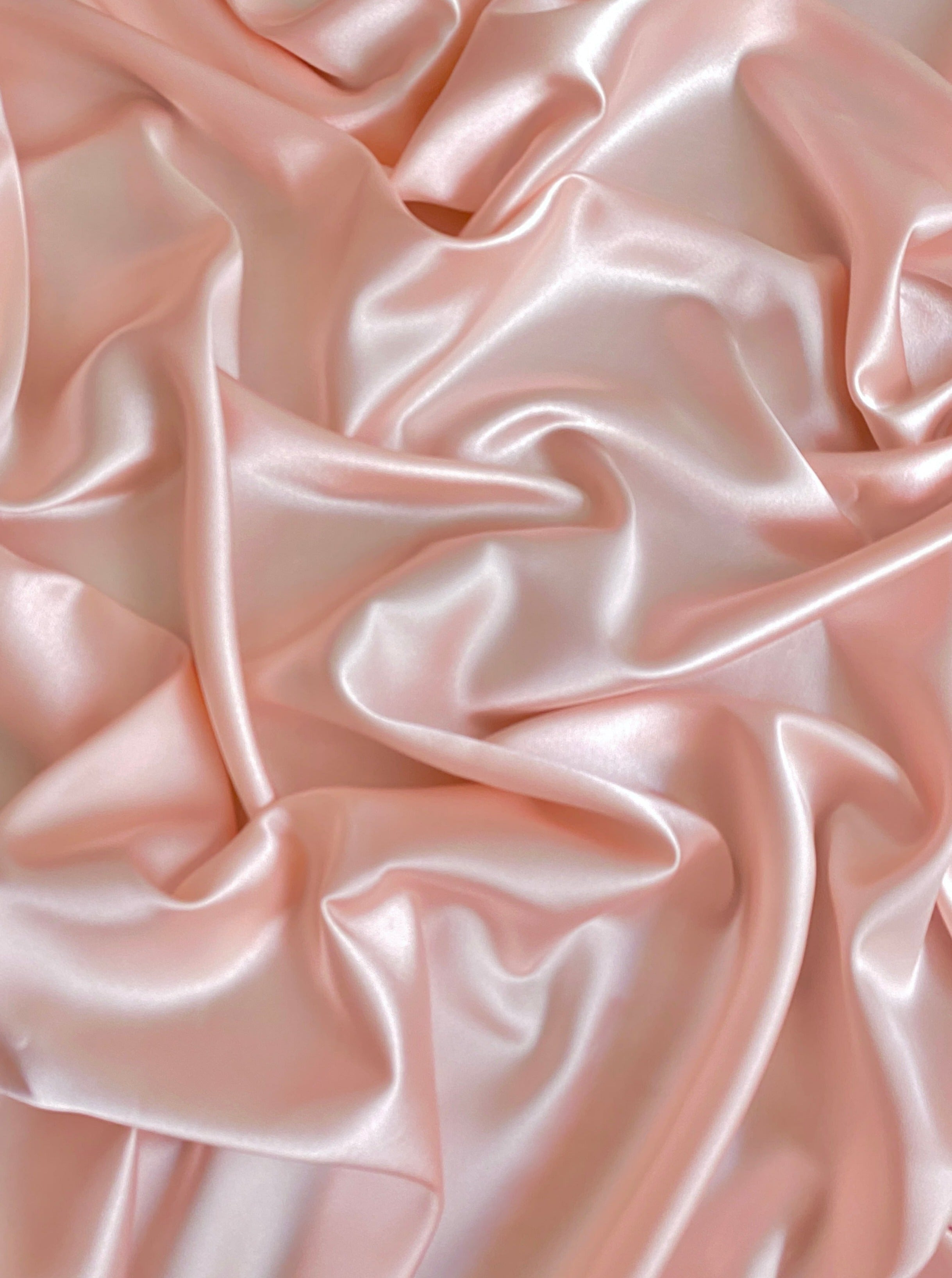 blush silk fabric, blush stretch silk, blush pink silk fabric, blush pink satin fabric, blush silky satin, blush polyester silk, blush silk charmeuse, pink silk charmeuse, pale pink silk charmeuse, pale pink satin, pale pink stretch silk