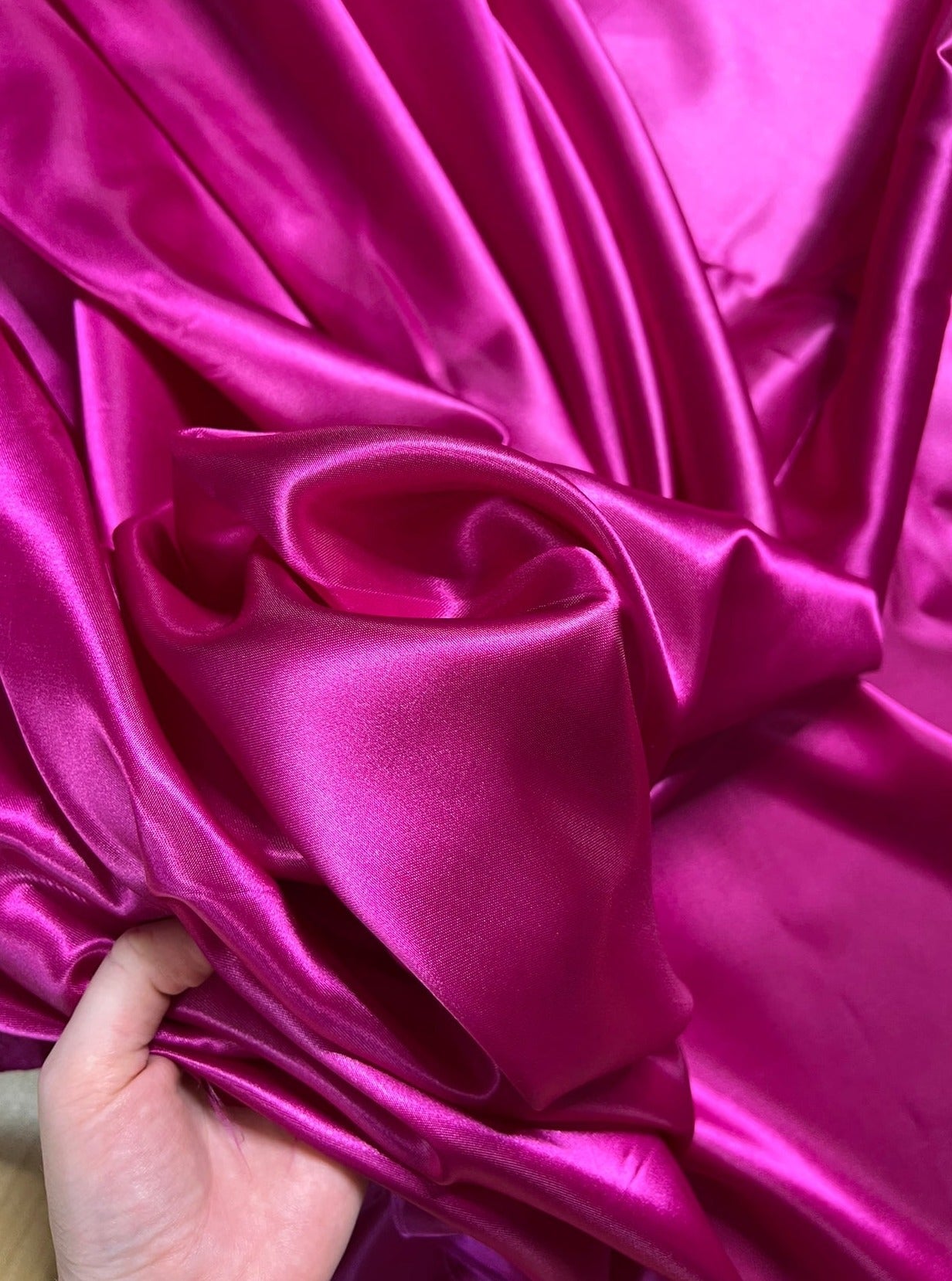 fuchsia satin, hot pink satin, pink satin, burgundy satin, kikitextiles,online satin store, luxury fabric online, fuchsia fabric online, fuchsia color for bridal dress
