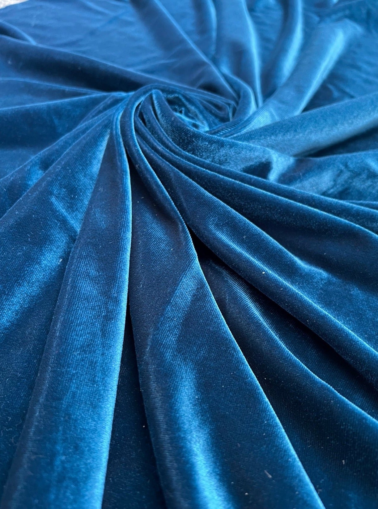 Teal Blue velvet fabric, 4 way stretch velvet fabric, solid velvet fabric, velvet fabric for clothing, fabric store, velvet cheap, stretch velvet on sale, Blue velvet, dark Blue velvet fabric