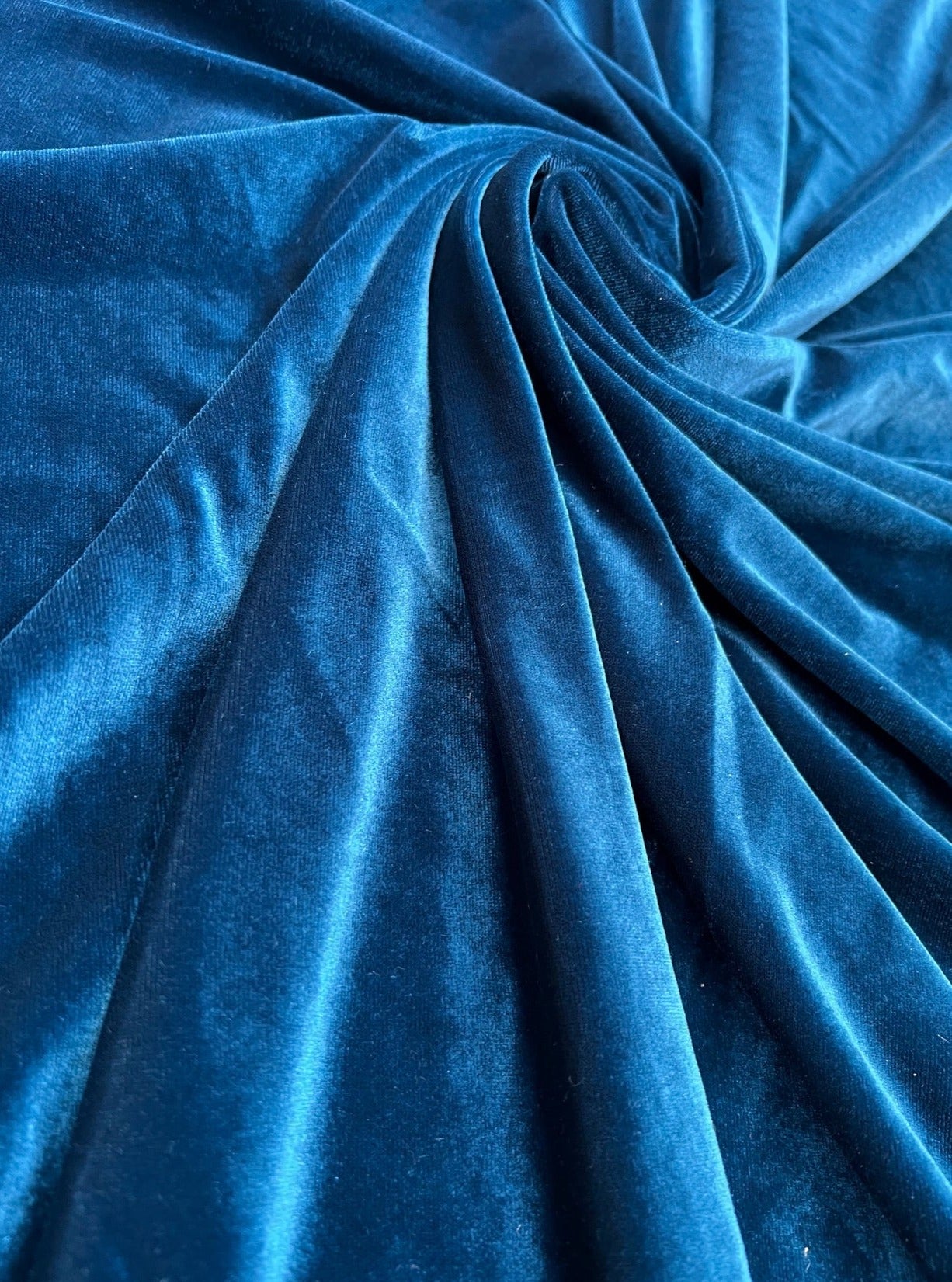 Teal Blue velvet fabric, 4 way stretch velvet fabric, solid velvet fabric, velvet fabric for clothing, fabric store, velvet cheap, stretch velvet on sale, Blue velvet, dark Blue velvet fabric