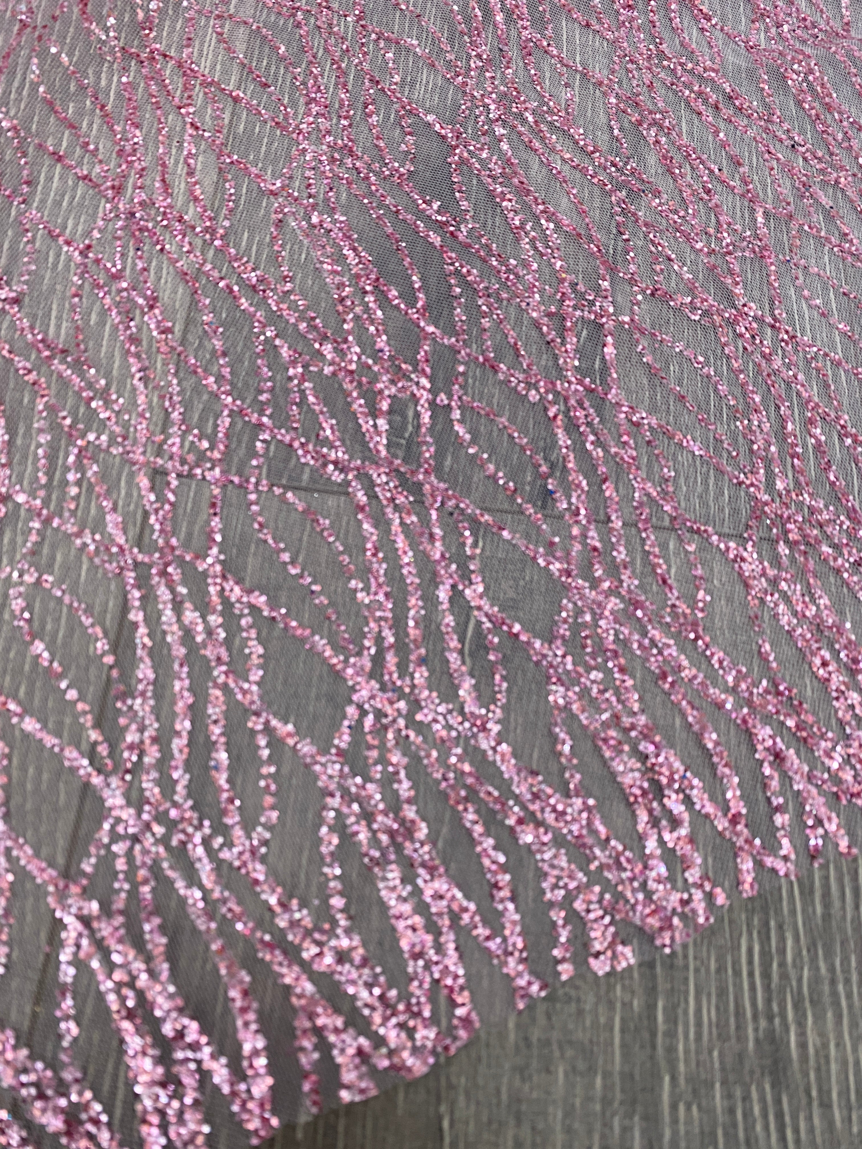 pink glitter lace, pink glitter lace for woman, rose pink lace, pink lace for bride, pink lace for part wear, lace designs, cheap lace, discounted lace, sale on lace, lace in low price, buy lace online, lace non stretch, shinny pink lace