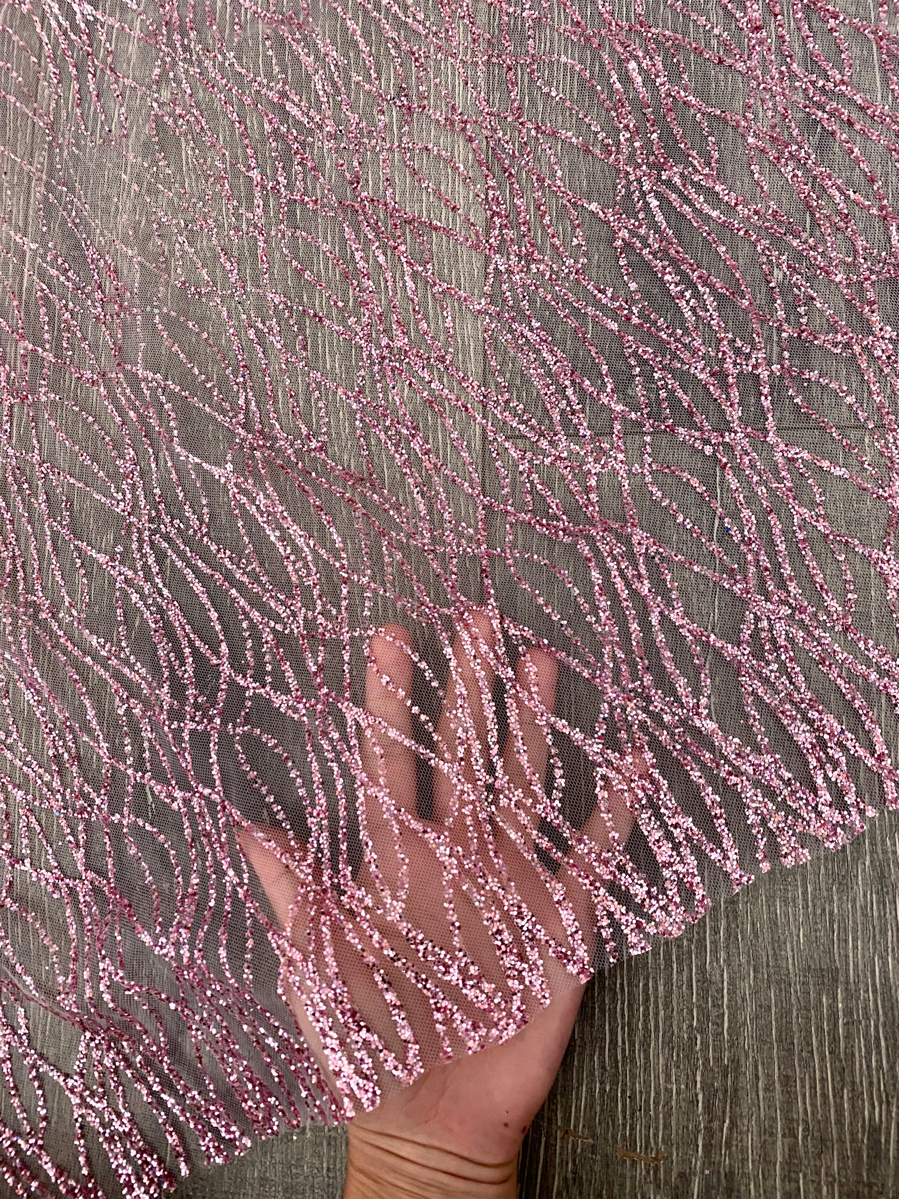 pink glitter lace, pink glitter lace for woman, rose pink lace, pink lace for bride, pink lace for part wear, lace designs, cheap lace, discounted lace, sale on lace, lace in low price, buy lace online, lace non stretch, shinny pink lace