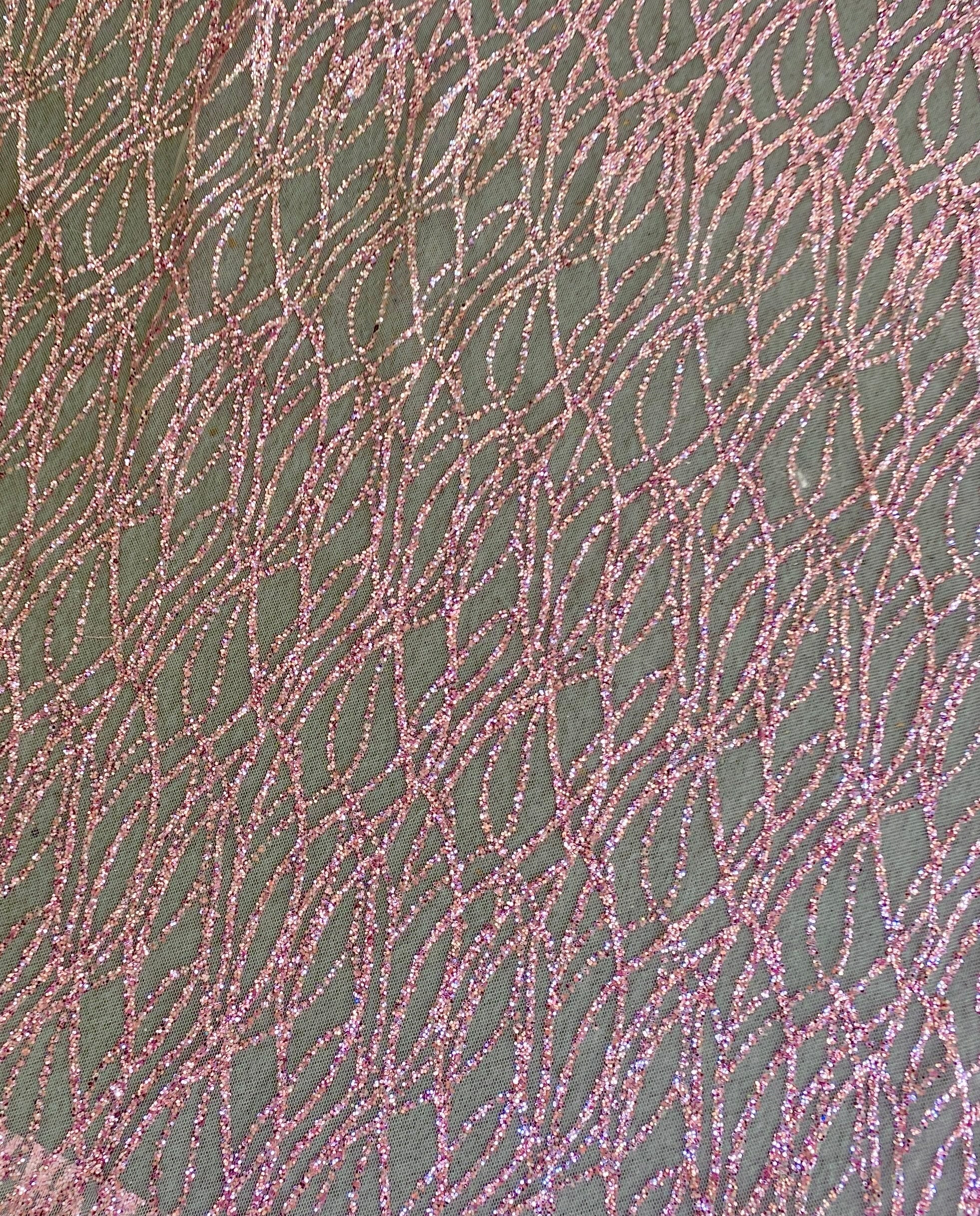 pink glitter lace, pink glitter lace for woman, rose pink lace, pink lace for bride, pink lace for part wear, lace designs, cheap lace, discounted lace, sale on lace, lace in low price, buy lace online, lace non stretch, shinny pink lace