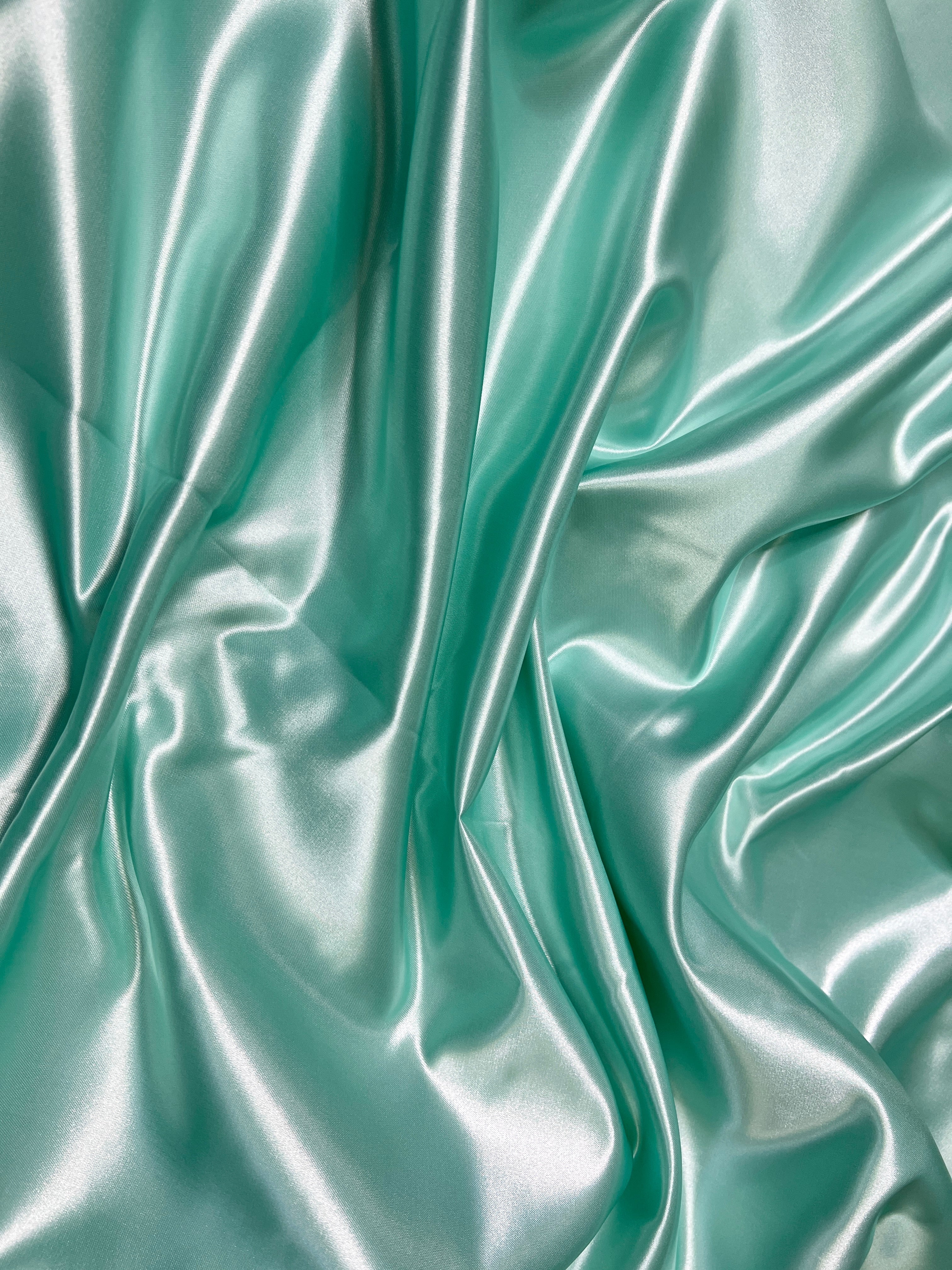 Mint Green Duchesse Satin Fabric, Mint Bridal Shiny Satin by yard, Light Green Heavy Satin Fabric for Wedding Dress, satin for woman, premium satin, best quality satin, cheap satin, satin for woman, buy satin online, kikitextile satin, satin usa, satin los angelos