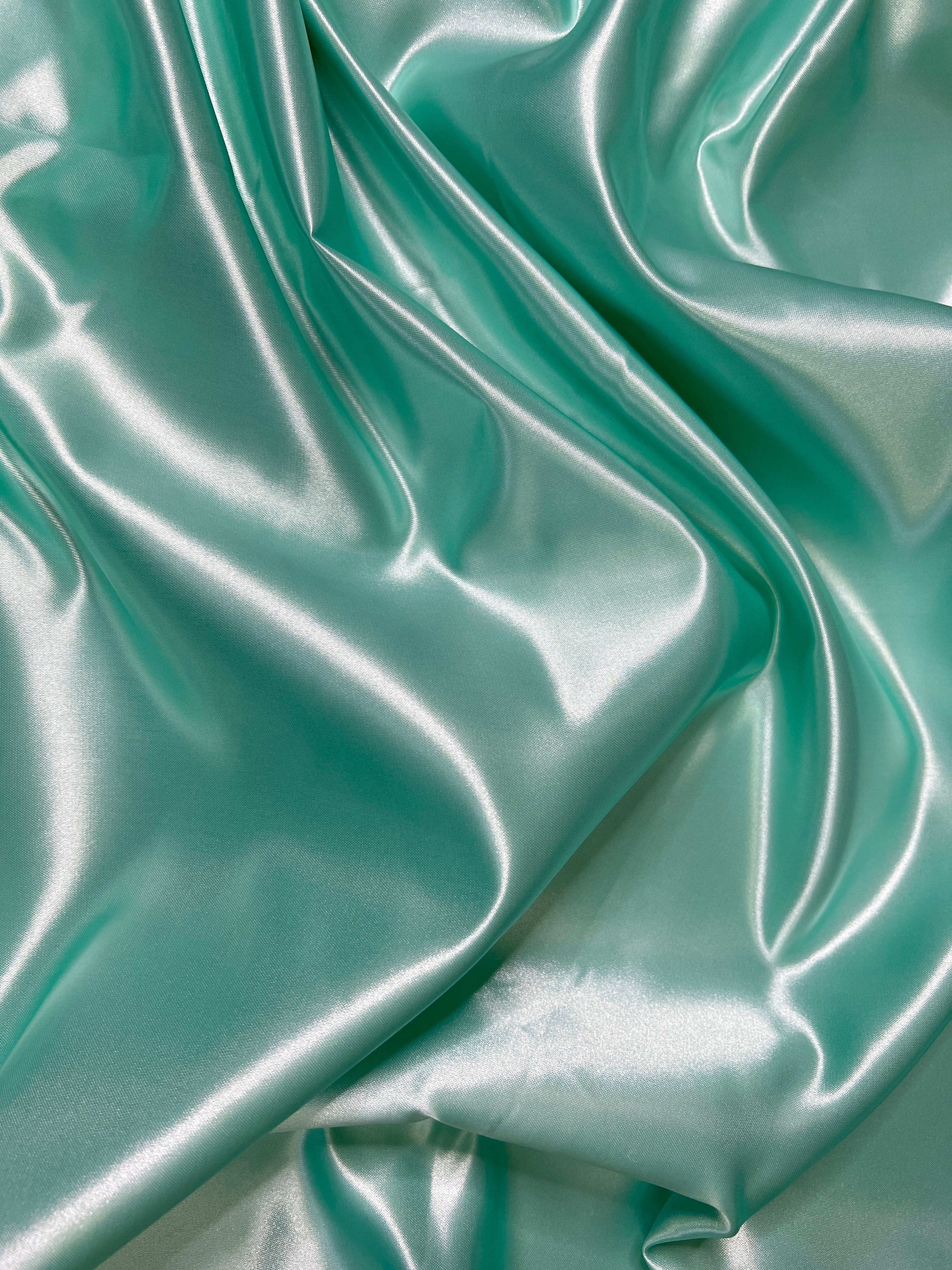 Mint Green Duchesse Satin Fabric, Mint Bridal Shiny Satin by yard, Light Green Heavy Satin Fabric for Wedding Dress, satin for woman, premium satin, best quality satin, cheap satin, satin for woman, buy satin online, kikitextile satin, satin usa, satin los angelos