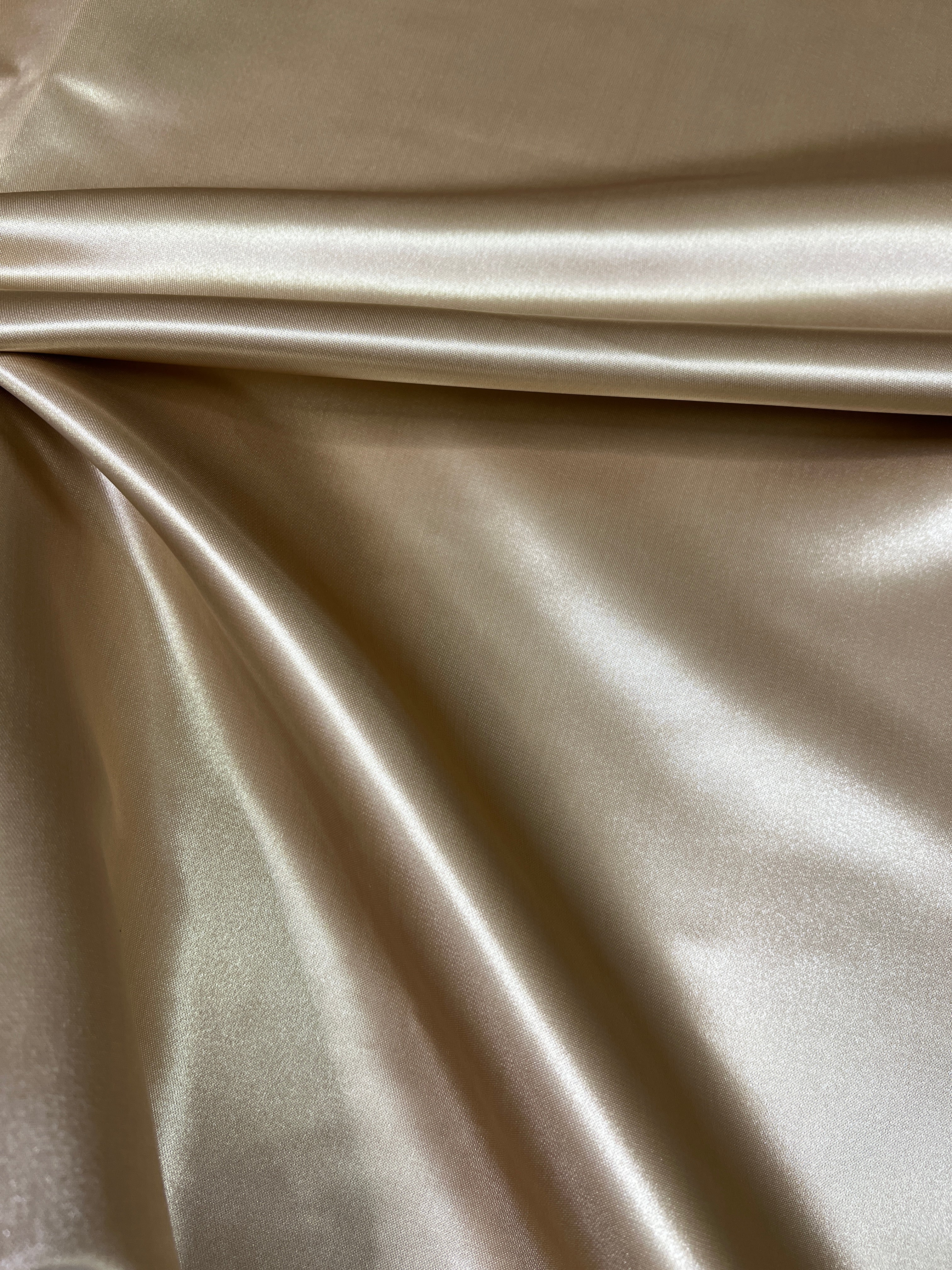 Gold Duchesse Satin Fabric, Gold Bridal Shiny Satin by yard, Heavy Satin Fabric for Wedding Dress, satin for woman, gold color satin fabric, bright gold satin, premium satin, best quality satin, buy satin online, light brown color fabric for dress, light gold color, kiki textiles,  satin store in LOS Angeles