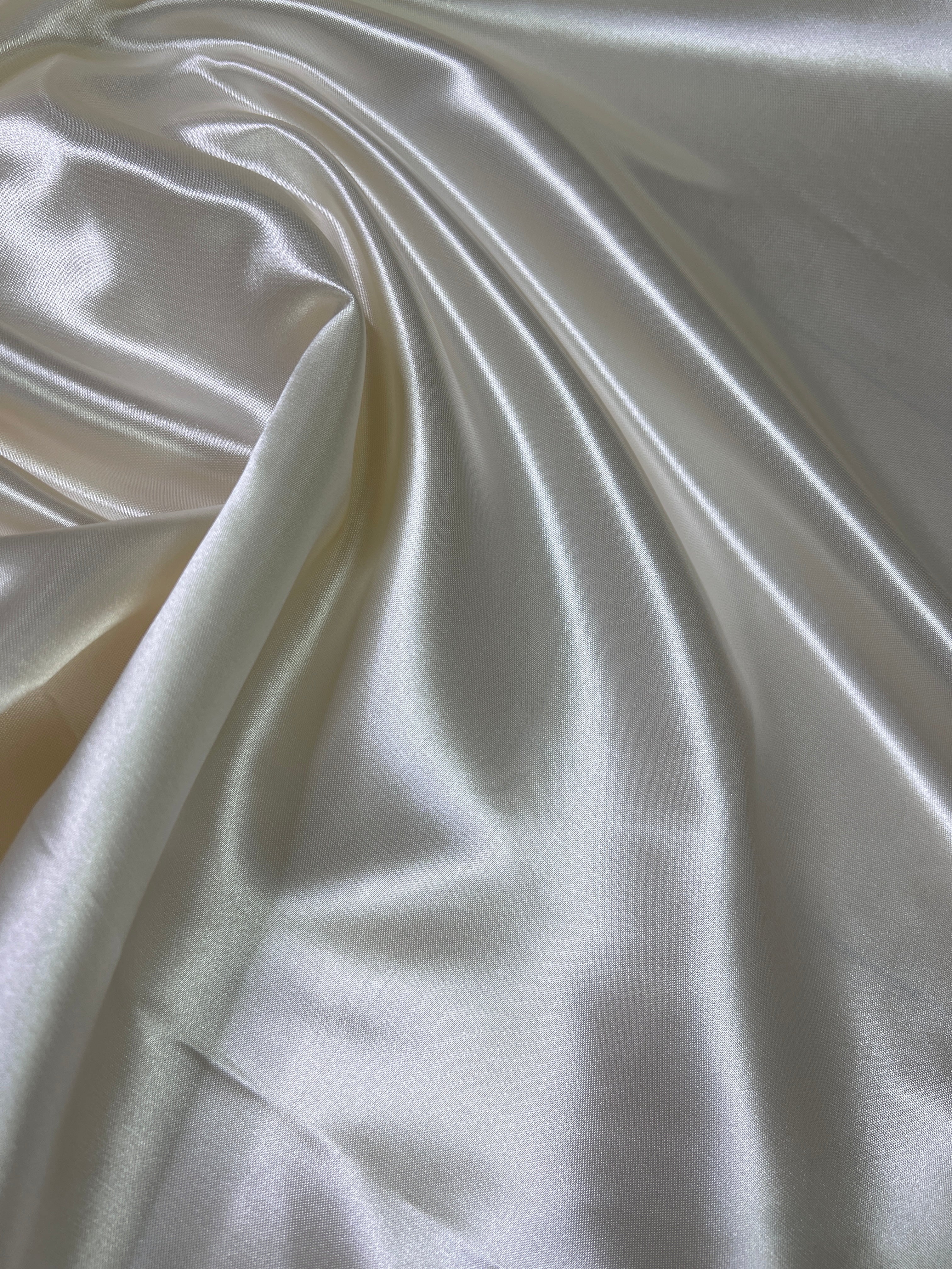 Cream Duchesse Satin Fabric, Off White Bridal Shiny Satin by yard, Heavy Satin Fabric for Wedding Dress, satin for woman, satin in cream color, cream color fabric, premium satin, best quality satin, buy satin online, kikitextile, satin store in usa, silver duchesse satin, gray duchesse satin, off white color fabric