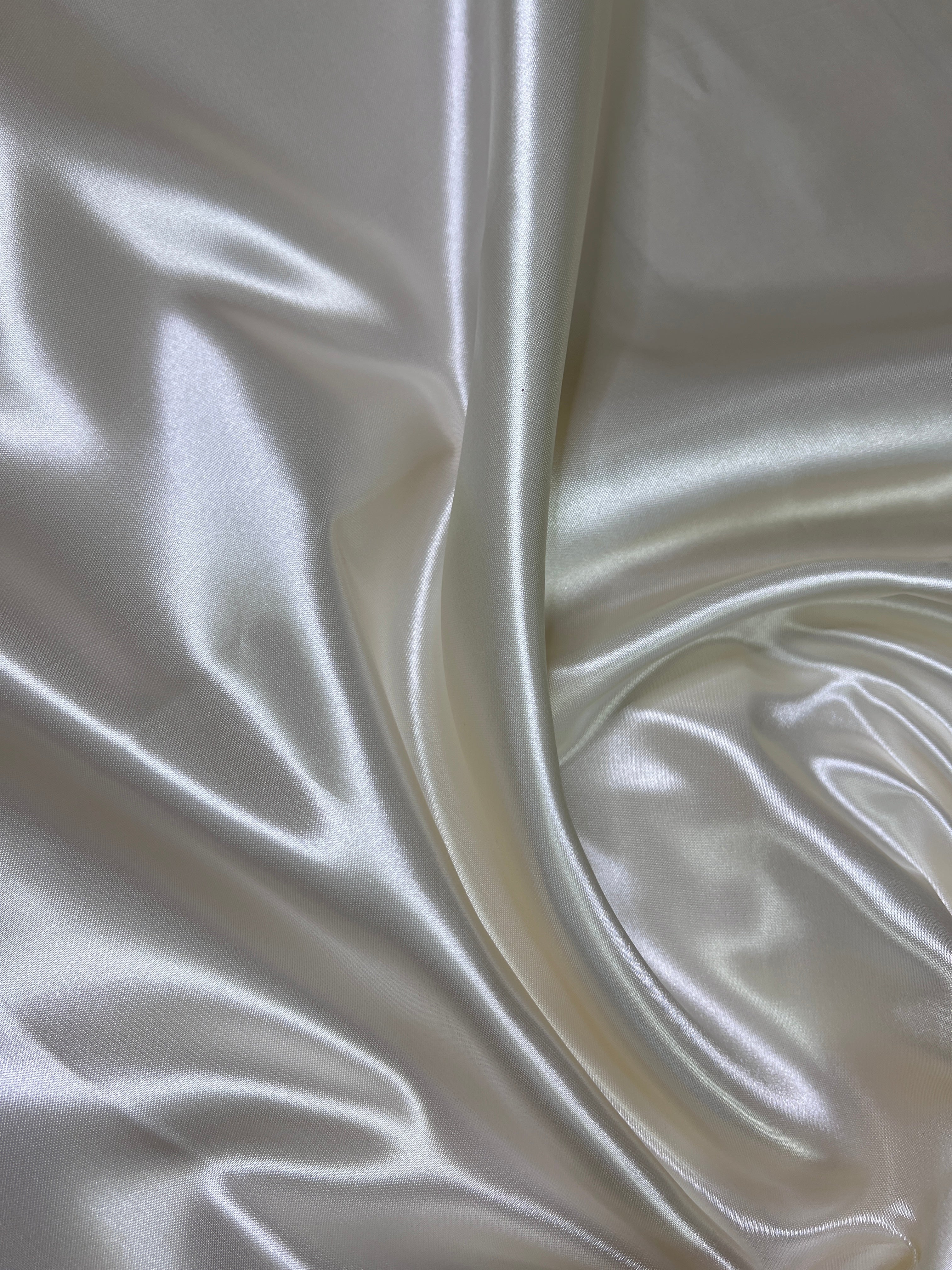Cream Duchesse Satin Fabric, Off White Bridal Shiny Satin by yard, Heavy Satin Fabric for Wedding Dress, satin for woman, satin in cream color, cream color fabric, premium satin, best quality satin, buy satin online, kikitextile, satin store in usa, silver duchesse satin, gray duchesse satin, off white color fabric