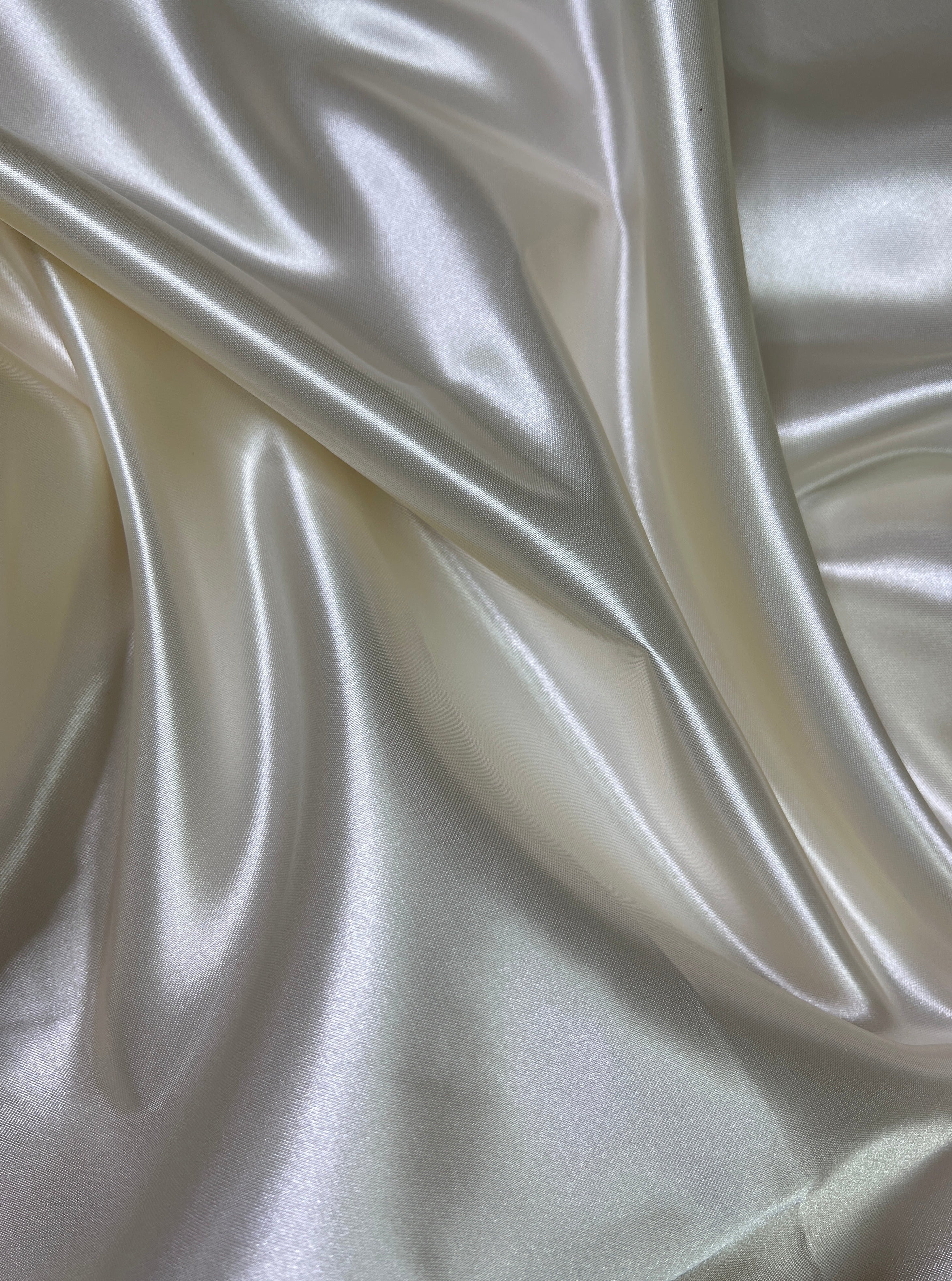 Cream Duchesse Satin Fabric, Off White Bridal Shiny Satin by yard, Heavy Satin Fabric for Wedding Dress, satin for woman, satin in cream color, cream color fabric, premium satin, best quality satin, buy satin online, kikitextile, satin store in usa, silver duchesse satin, gray duchesse satin, off white color fabric
