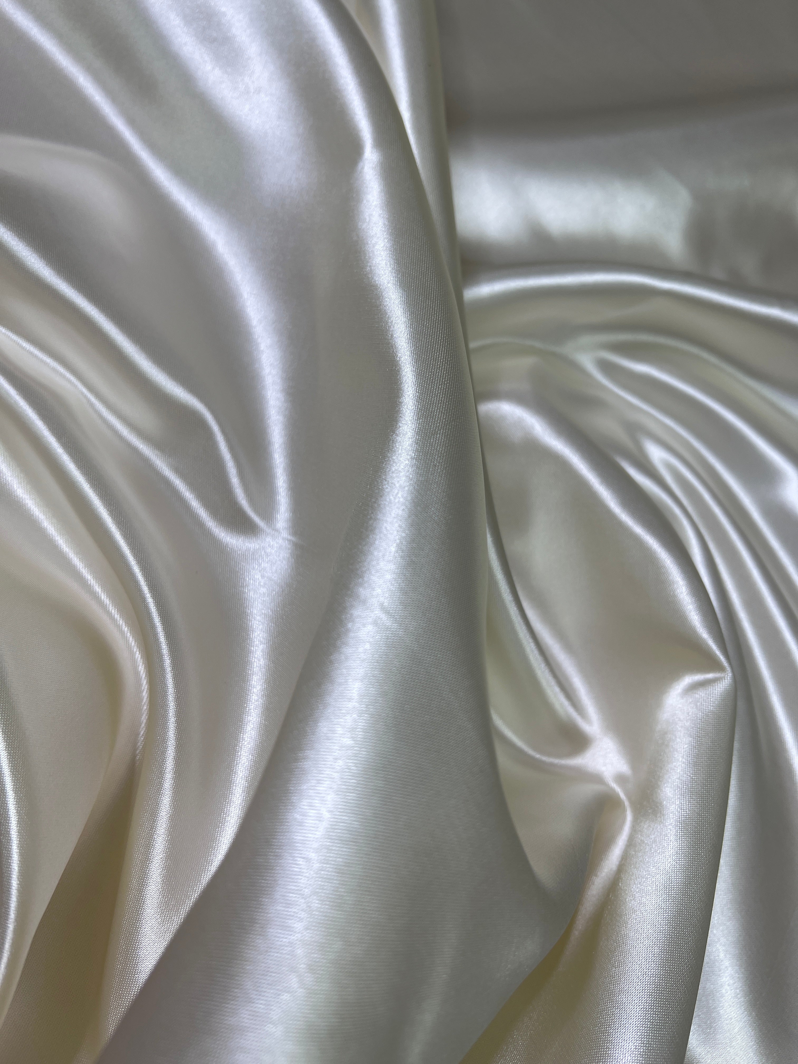 Cream Duchesse Satin Fabric, Off White Bridal Shiny Satin by yard, Heavy Satin Fabric for Wedding Dress, satin for woman, satin in cream color, cream color fabric, premium satin, best quality satin, buy satin online, kikitextile, satin store in usa, silver duchesse satin, gray duchesse satin, off white color fabric