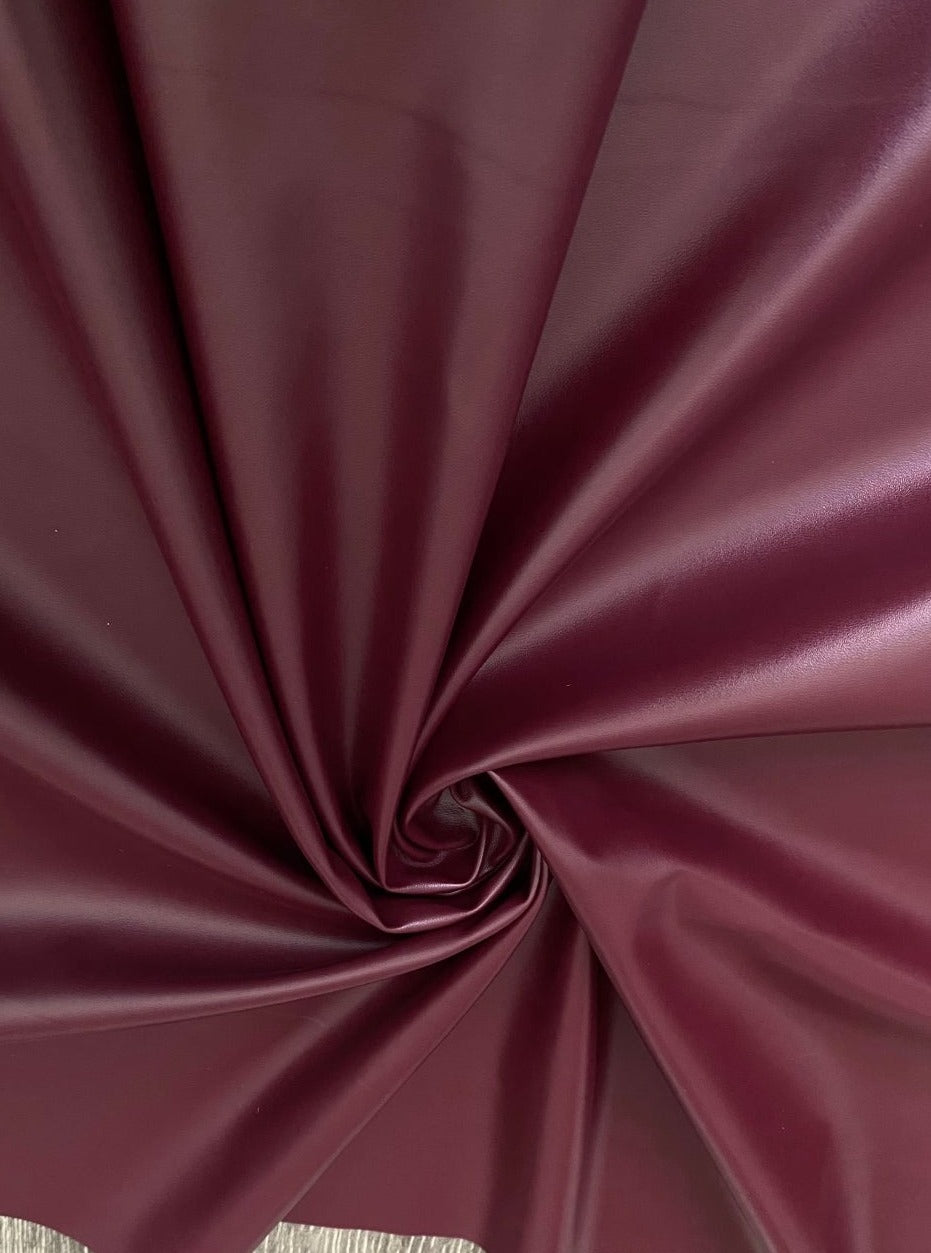 burgundy stretch faux leather, burgundy stretch pleather, burgundy stretch soft vinyl, burgundy stretch vinyl, faux leather stretch for clothing, Faux Leather for jackets, Faux Leather for bags, Faux Leather on discount, Faux Leather on sale, premium Faux Leather, burgundy Faux Leather, maroon Faux Leather, Faux Leather for tops, Faux Leather for leggings
