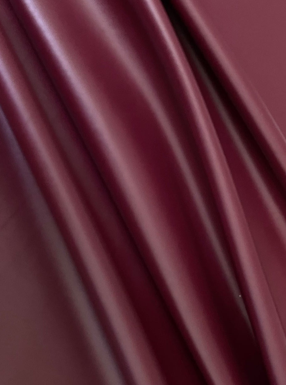 burgundy stretch faux leather, burgundy stretch pleather, burgundy stretch soft vinyl, burgundy stretch vinyl, faux leather stretch for clothing, Faux Leather for jackets, Faux Leather for bags, Faux Leather on discount, Faux Leather on sale, premium Faux Leather, burgundy Faux Leather, maroon Faux Leather, Faux Leather for tops, Faux Leather for leggings