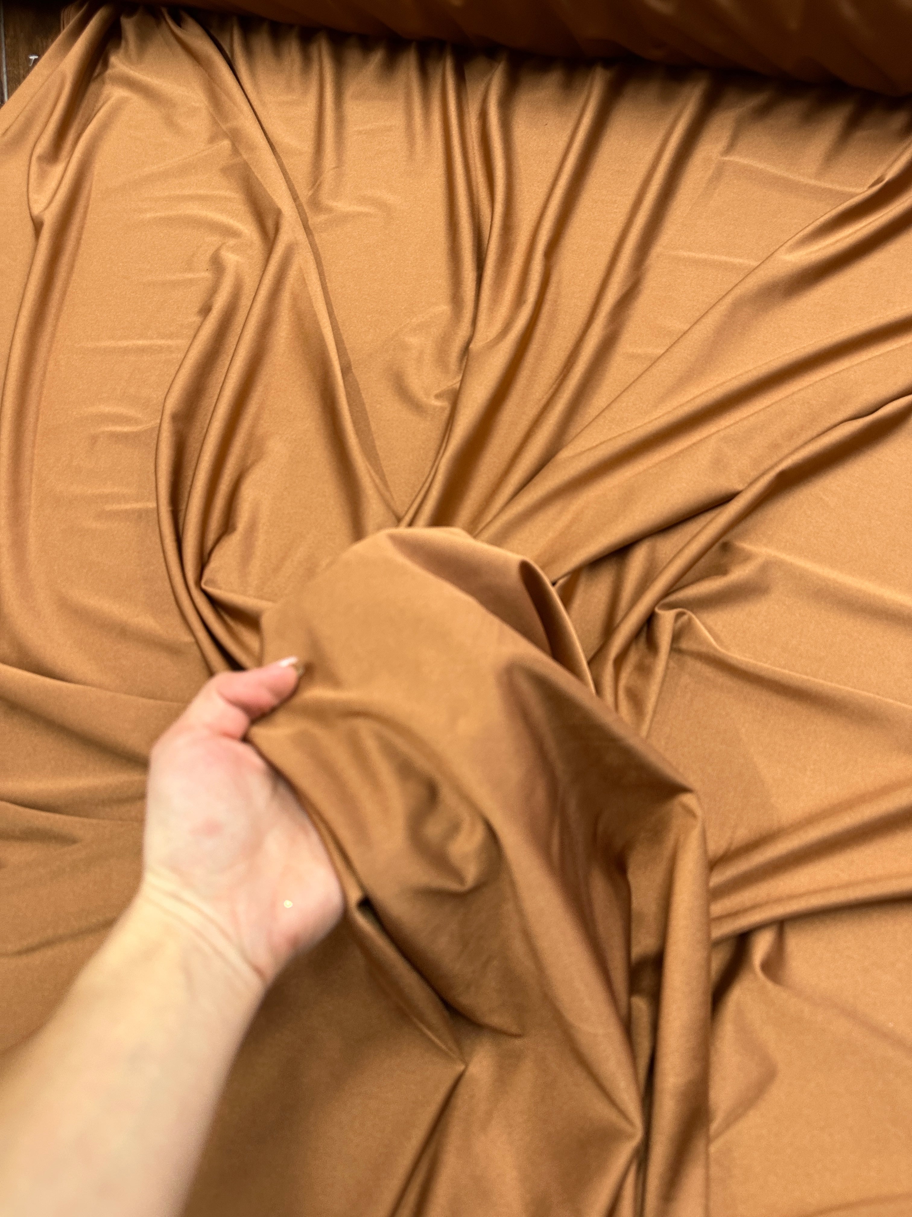 caramel yoga spandex, light brown yoga spandex, brown yoga spandex, yoga spandex for woman, yoga spandex for bride, yoga spandex on discount, yoga spandex on sale, premium yoga spandex, buy yoga spandex online, kiki textile yoga spandex