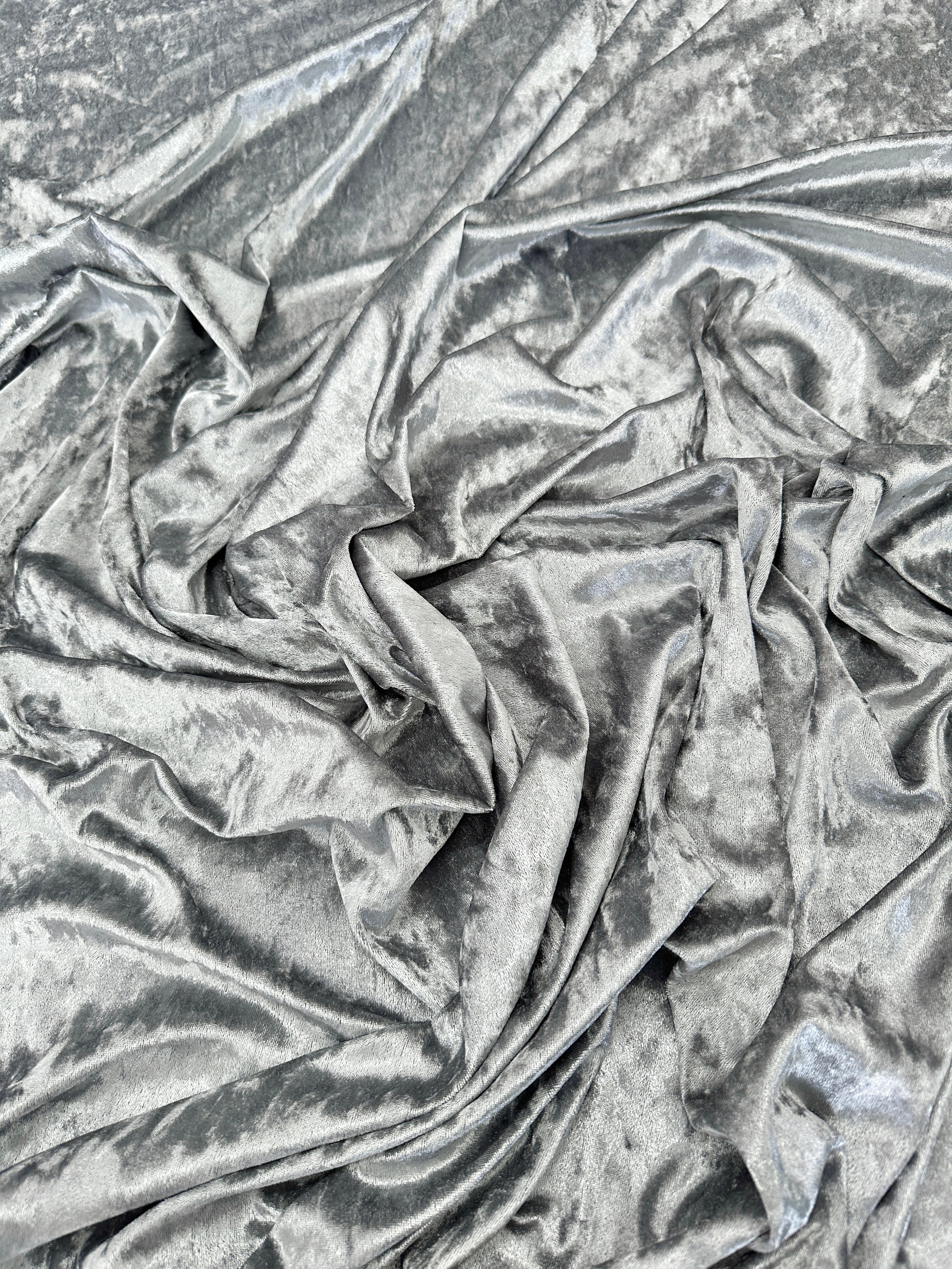 Silver crushed velvet, Silver fabric for woman, Silver bridal fabric, Bridal dress silver, Silver stretch fabric, Velvet for golvers, Velvet for pants, Crushed velvet on sale, Discounted velvet, Luxury Velvet, Premium velvet, Best quality velvet