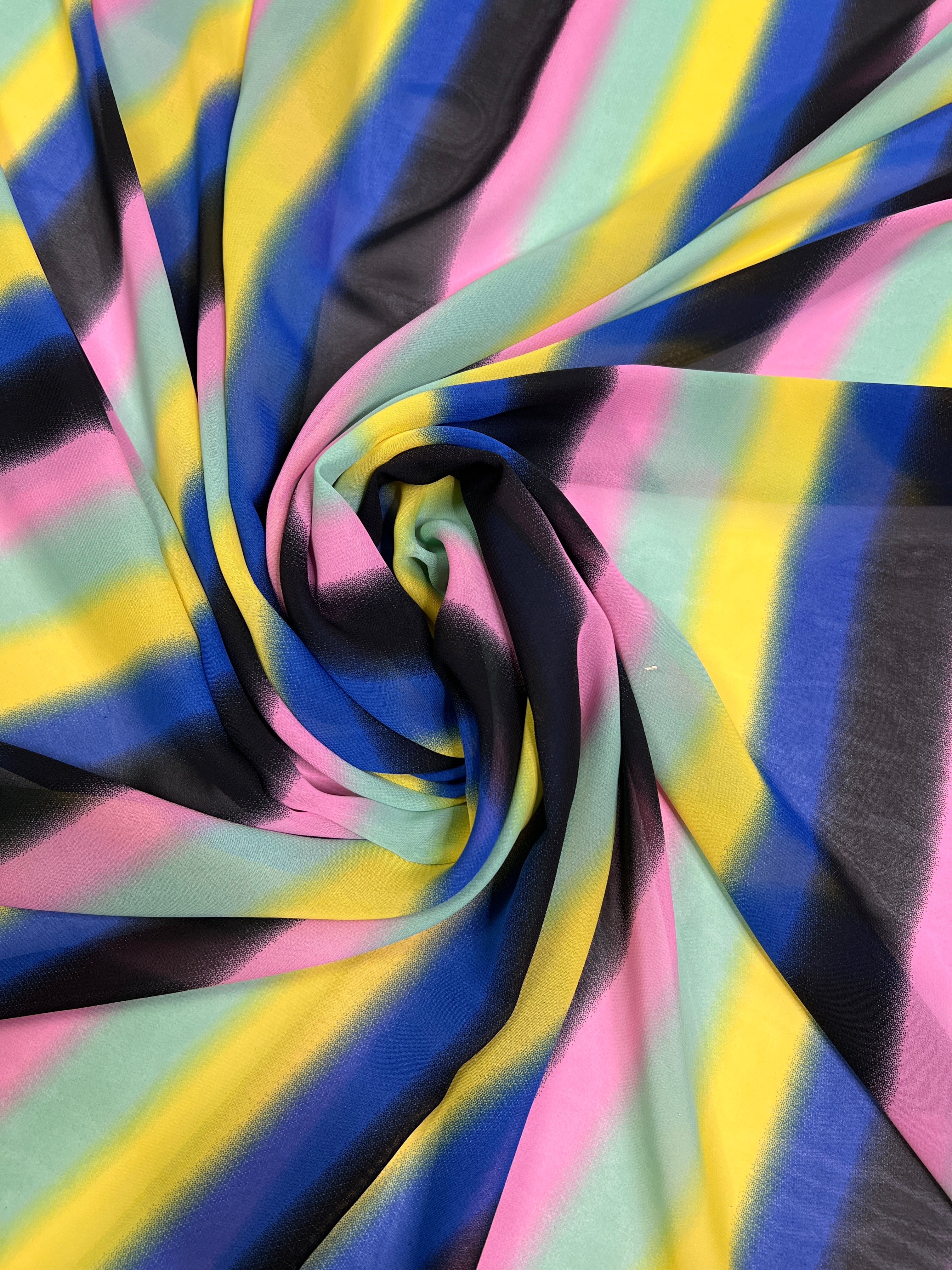 rainbow chiffon, multicolor chiffon, colorfull chiffon, chiffon for woman, chiffon for bride, premium chiffon, chiffon in low price, chiffon for party wear, chiffon for gown