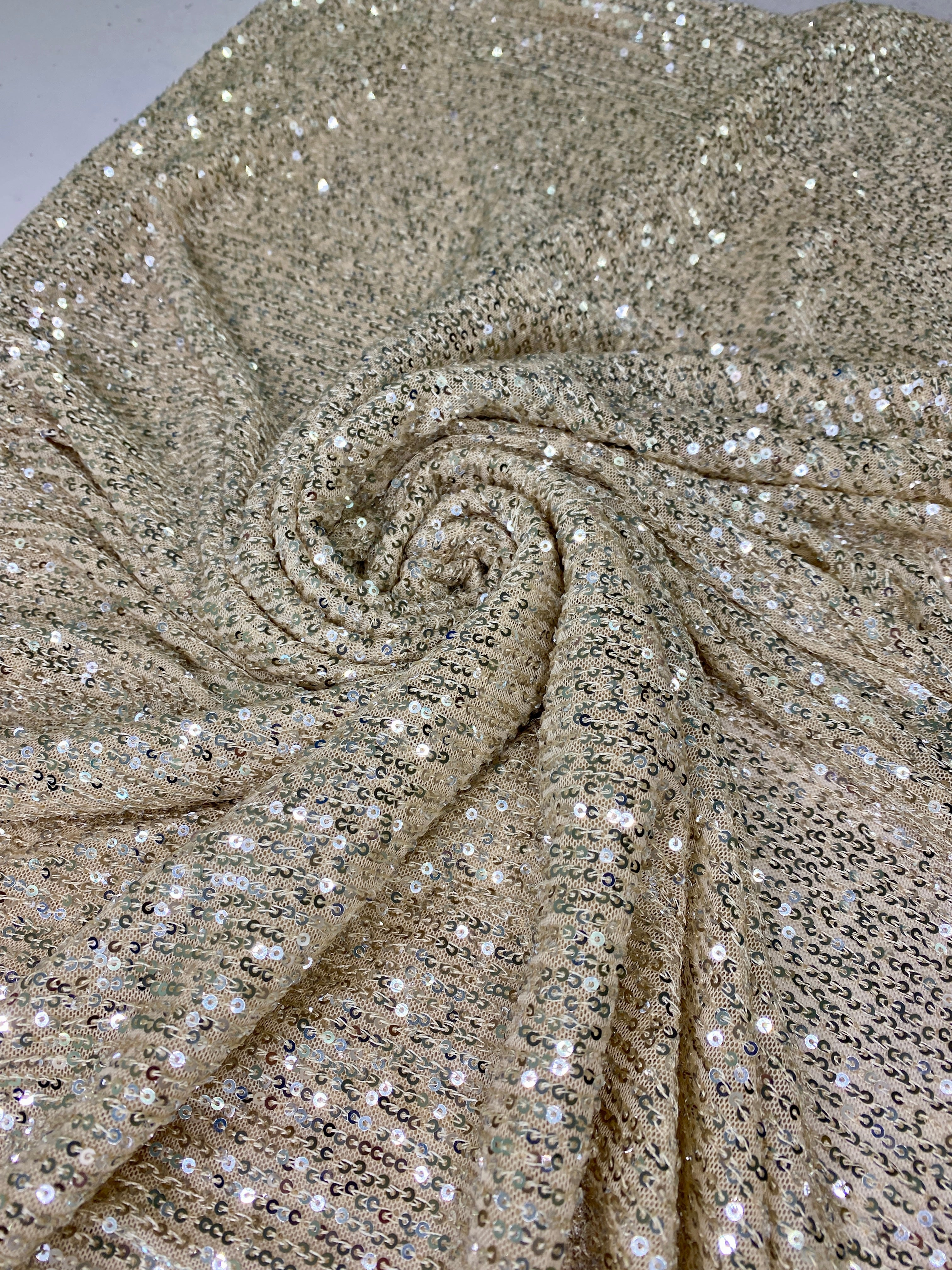 Champagne Stretch Sequin Mesh, light gold Stretch Sequin Mesh, gold Stretch Sequin Mesh, Stretch Sequin Mesh for woman,  Stretch Sequin Mesh for bride, Stretch Sequin Mesh on sale, Stretch Sequin Mesh on discount, Stretch Sequin Mesh online